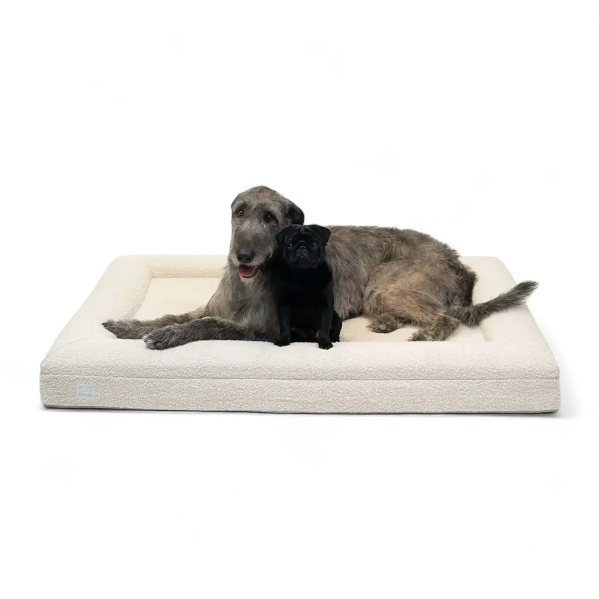 Extra Large Bouclé Orthopedic Dog Bed (Bolster, Cloud)