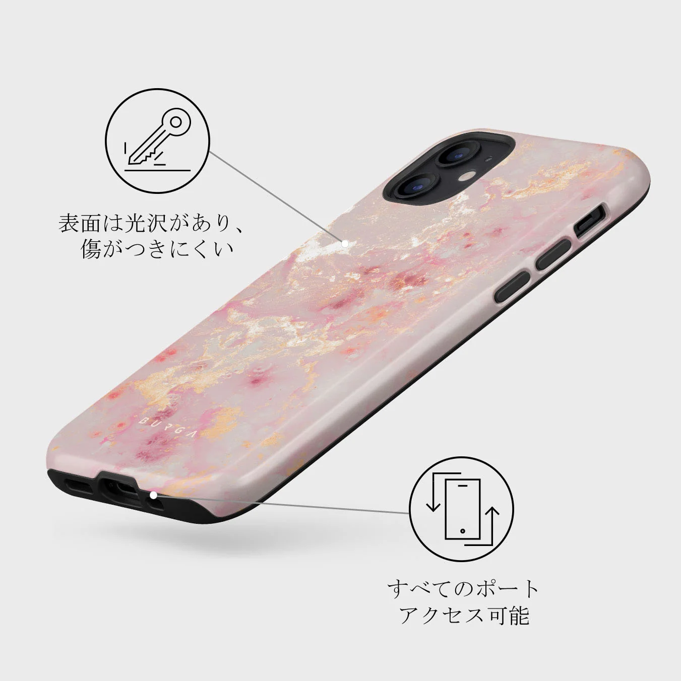 Golden Coral - Pink iPhone 12 Mini ケース