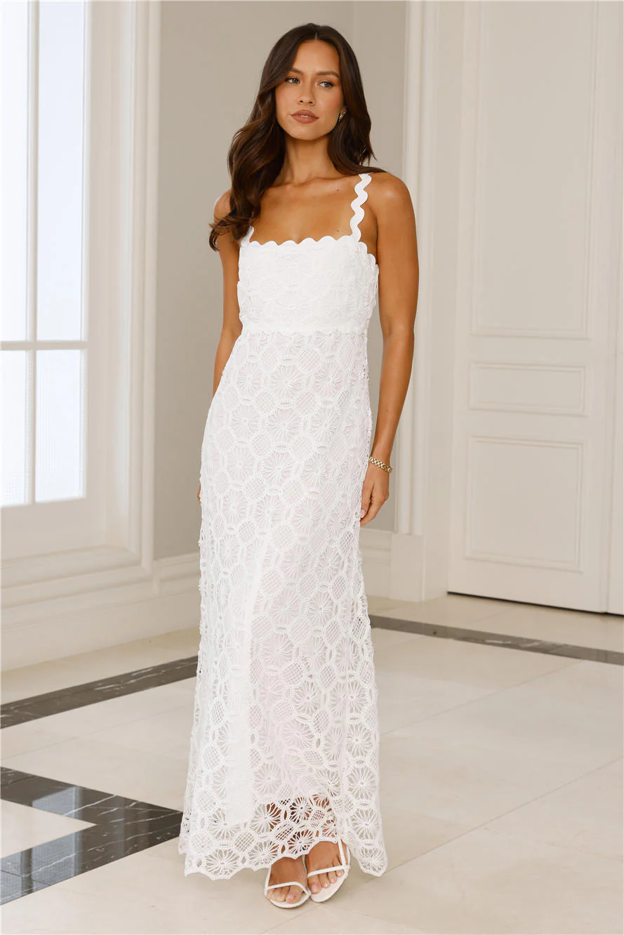 Catching Up Embroidered Maxi Dress White - luluinthesky