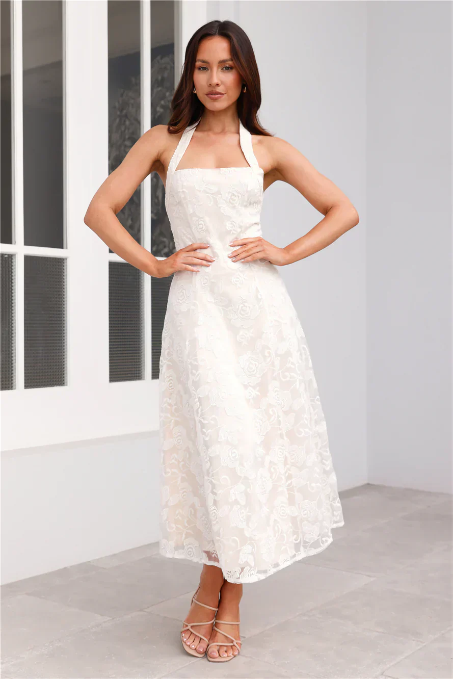 Disco Daze Halter Midi Dress