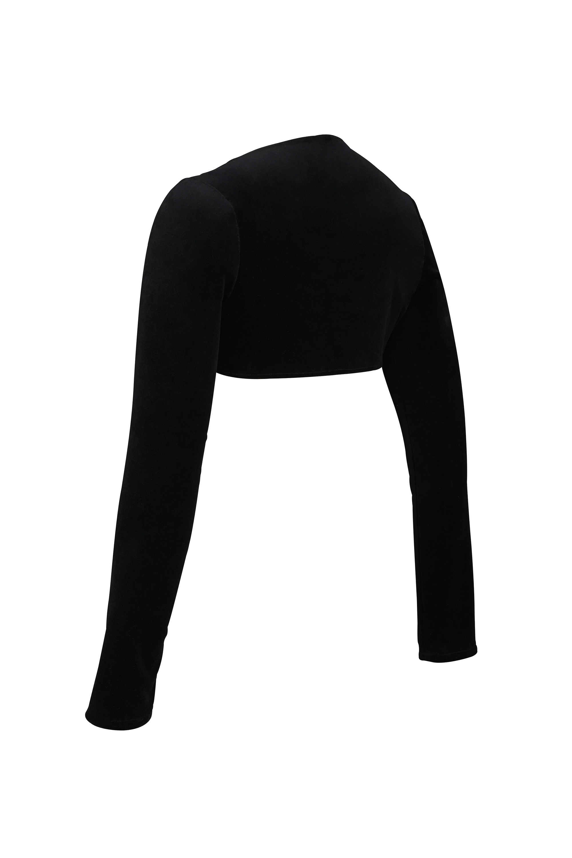 Black Stretch Velvet Cropped Bolero