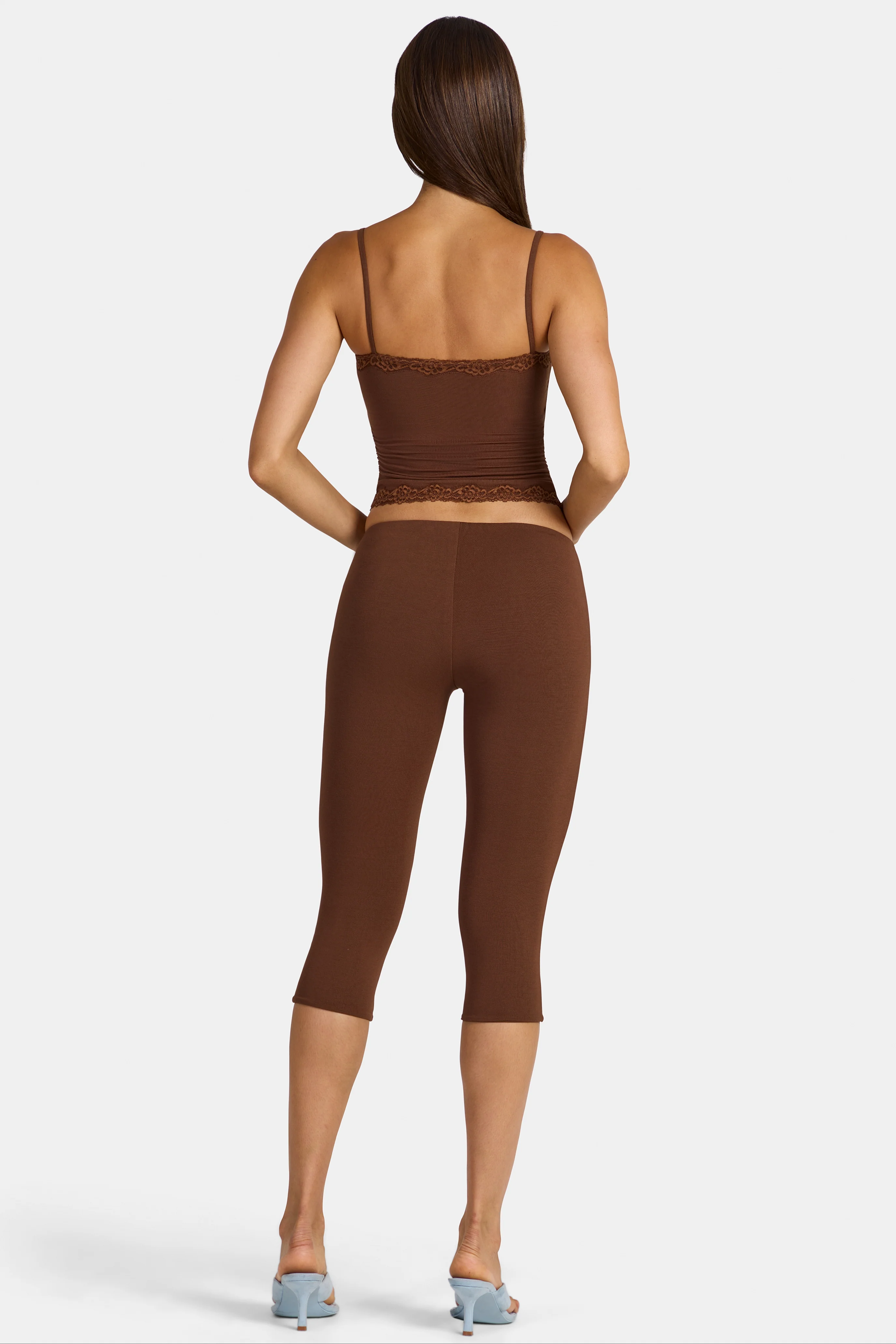 Modal Capri Leggings in Cocoa Brown