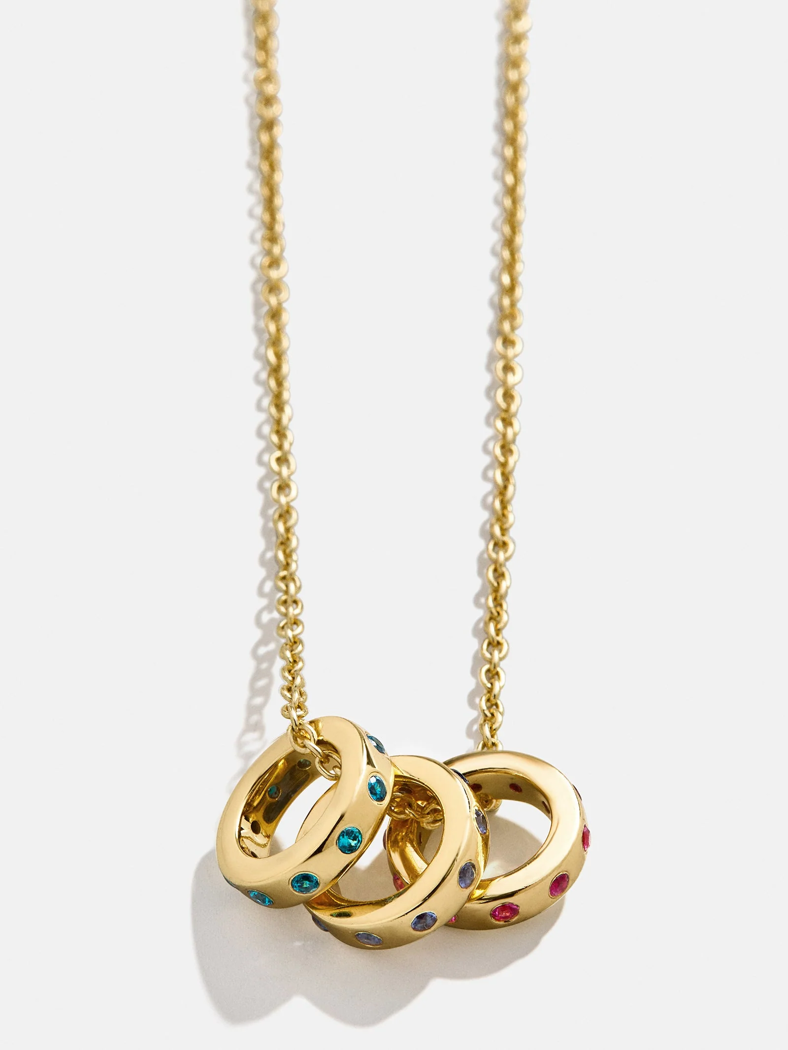 14K Gold Birthstone Charm Necklace - Gold