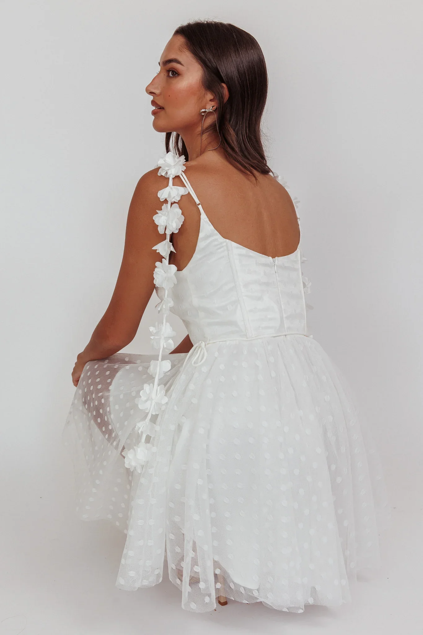 Fairytale Dream Floral Strap Mini Dress White