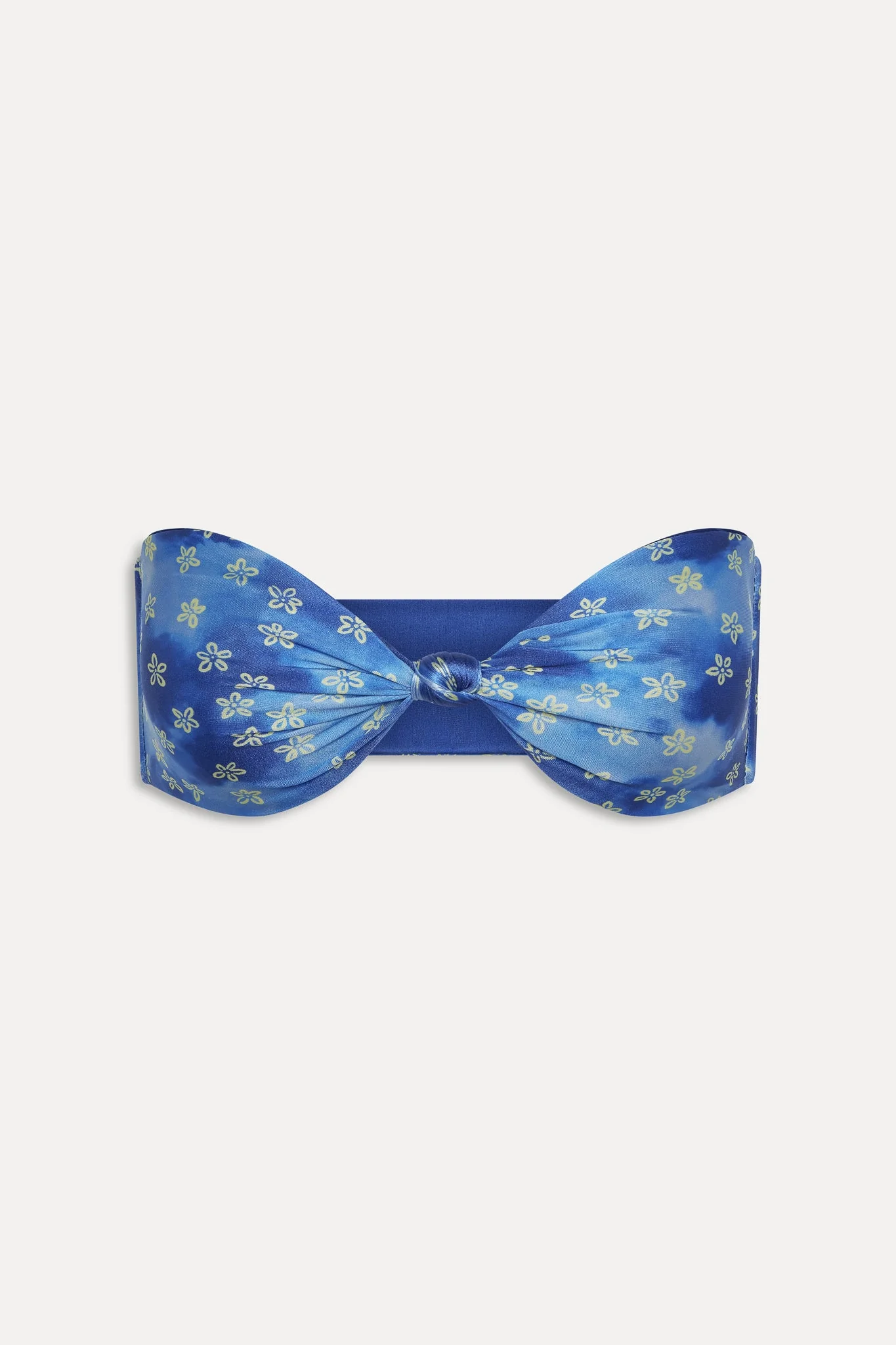 Gigi Satin Bandeau Bikini Top - Cosmic Bloom