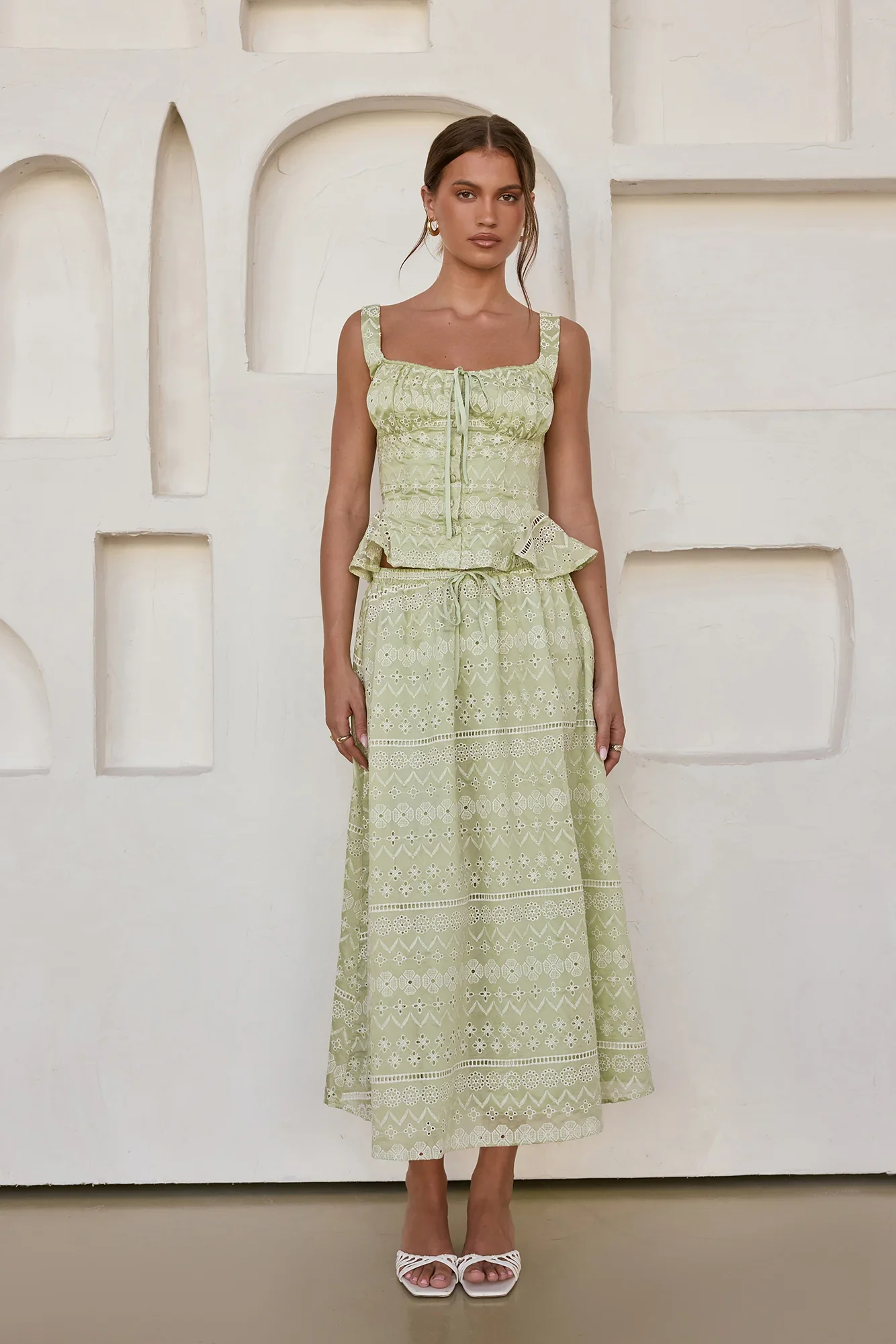 Wishing For Romance Midi Skirt Sage