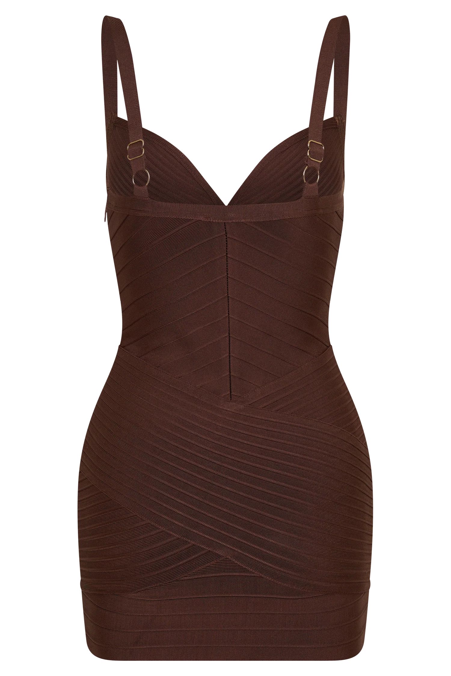 Maison Bandage Knit Mini Dress - Chocolate