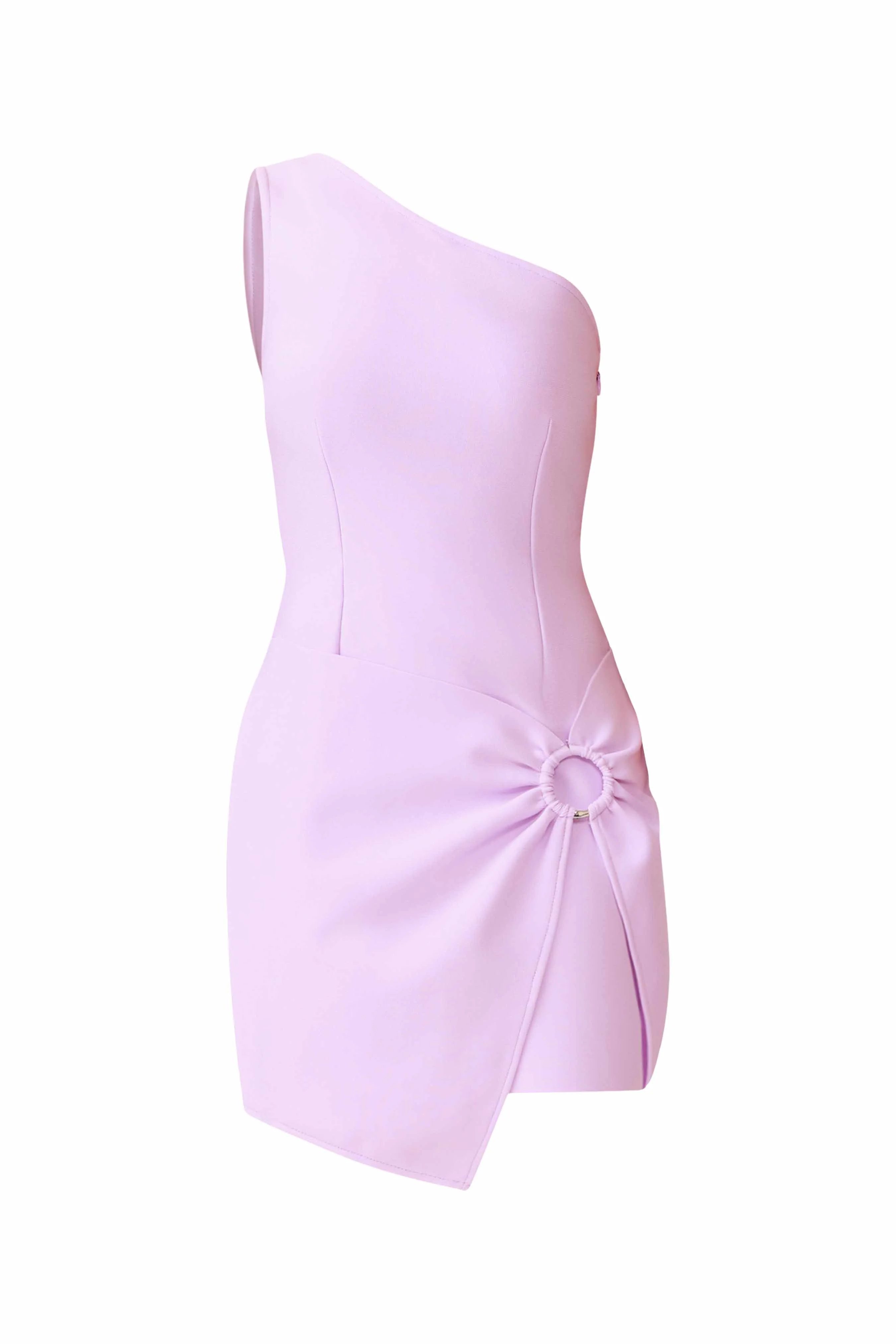 CURAAE Rafaella One Shoulder Mini Dress in Purple