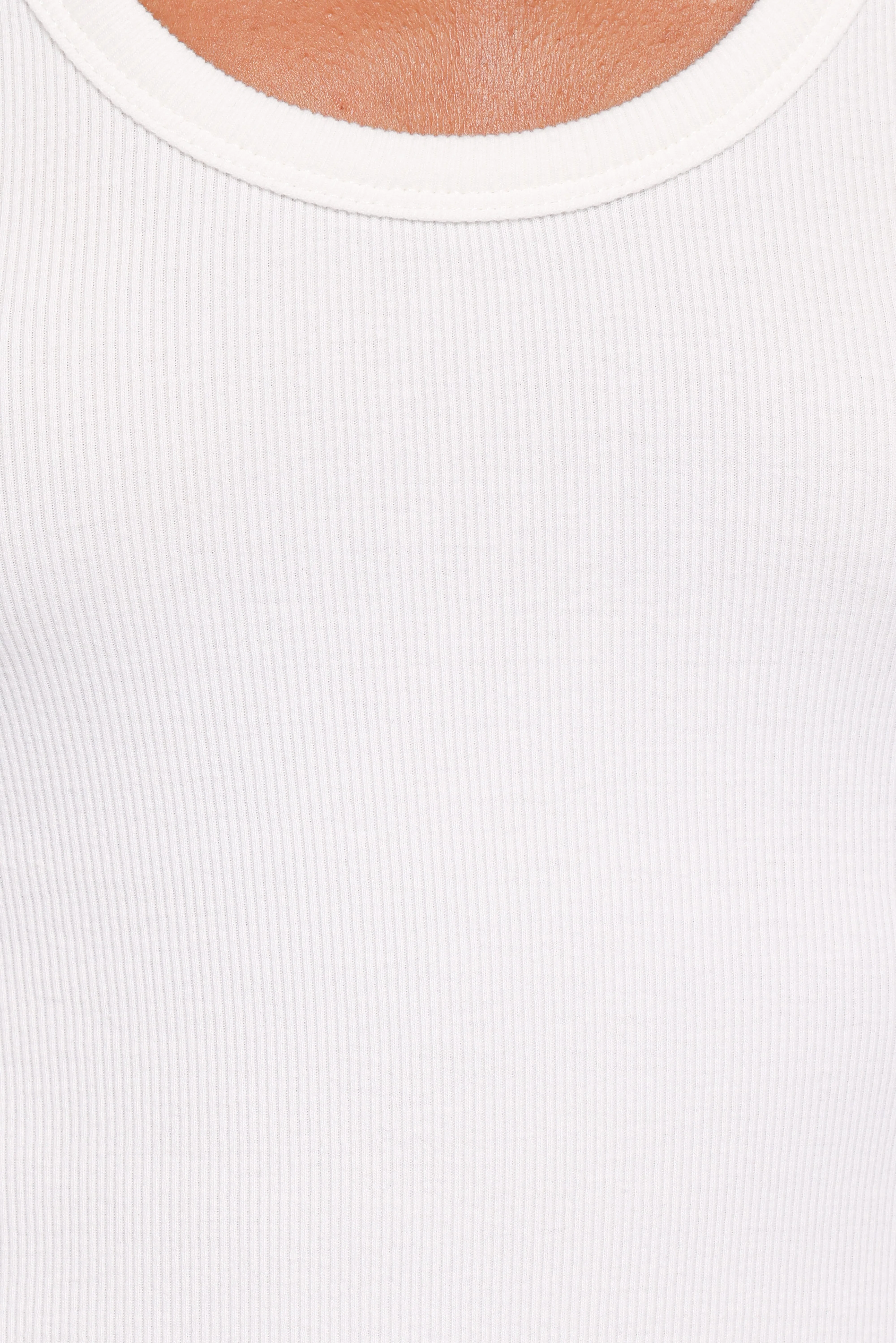 Miles Racerback Rib Knit Tank Top - White