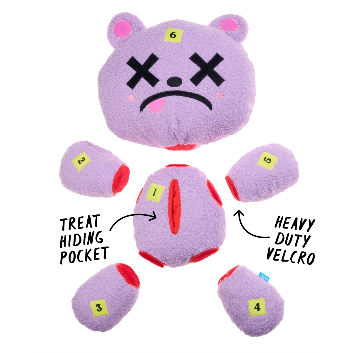 Deady Bear Plush Extra-Large Multi-Part + Enrichment Dog Toy