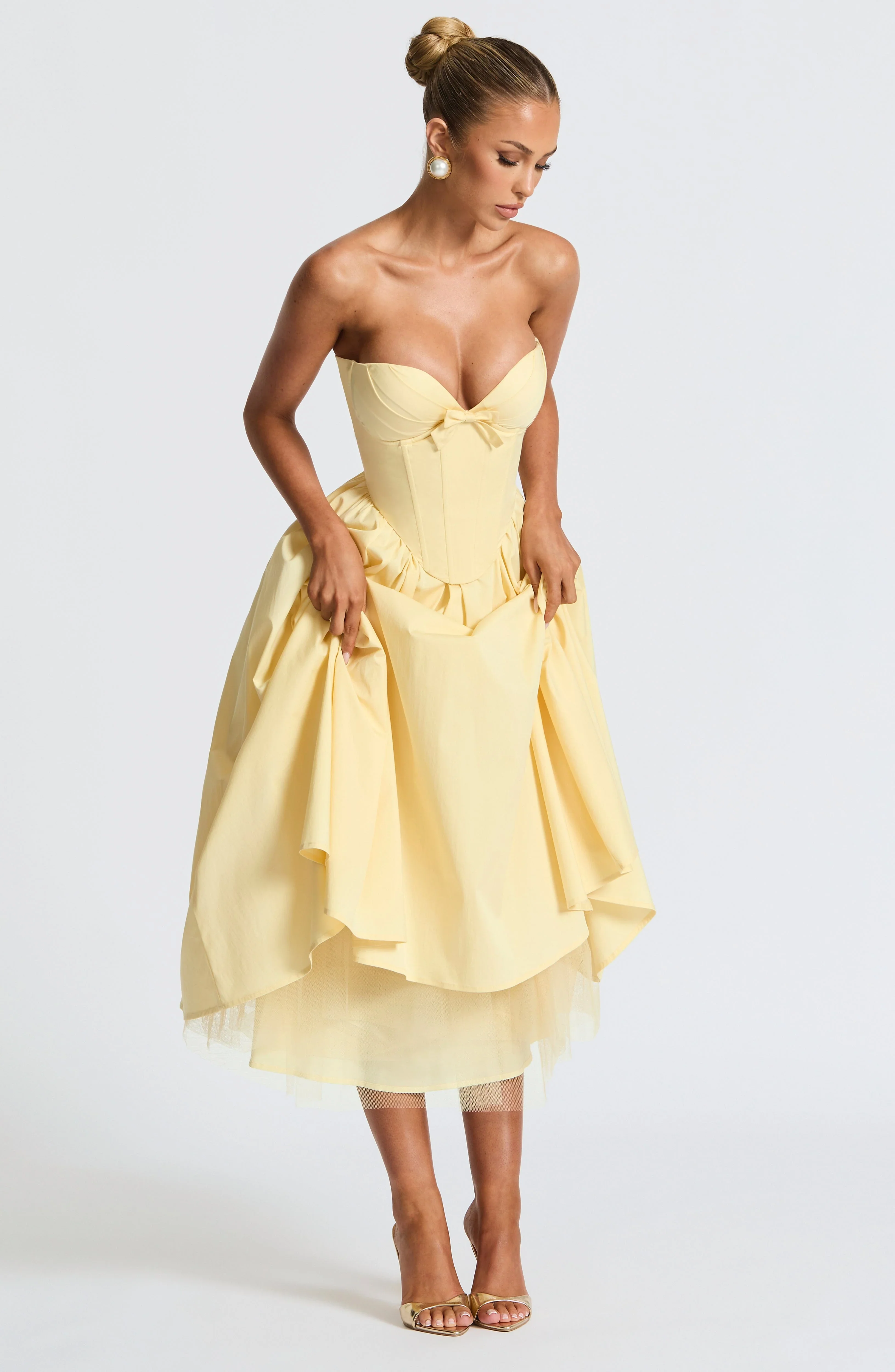 Prim Midi Dress - Lemon
