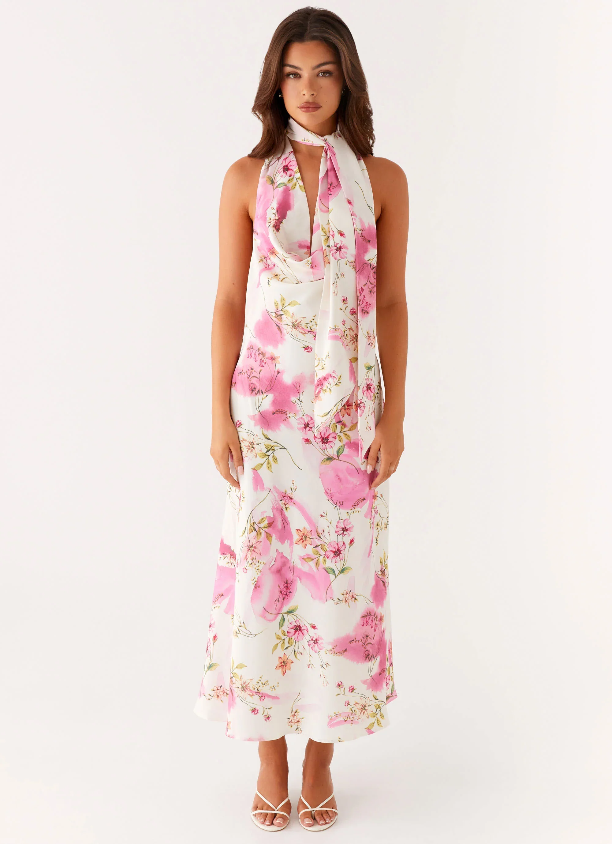 Jensen Midi Dress - Ivory Floral Print