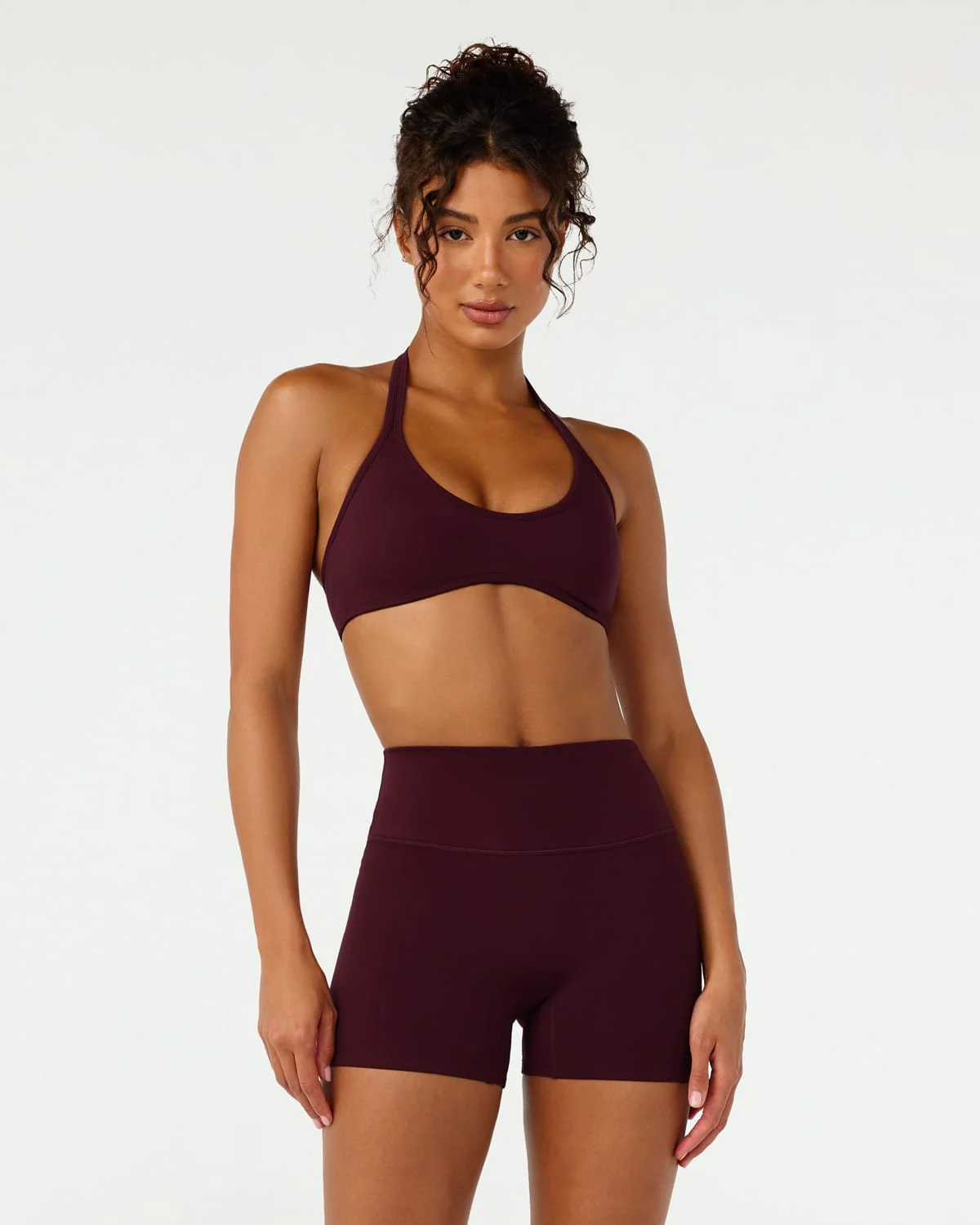 Serenity Soft Halter Contour Crop | Wine