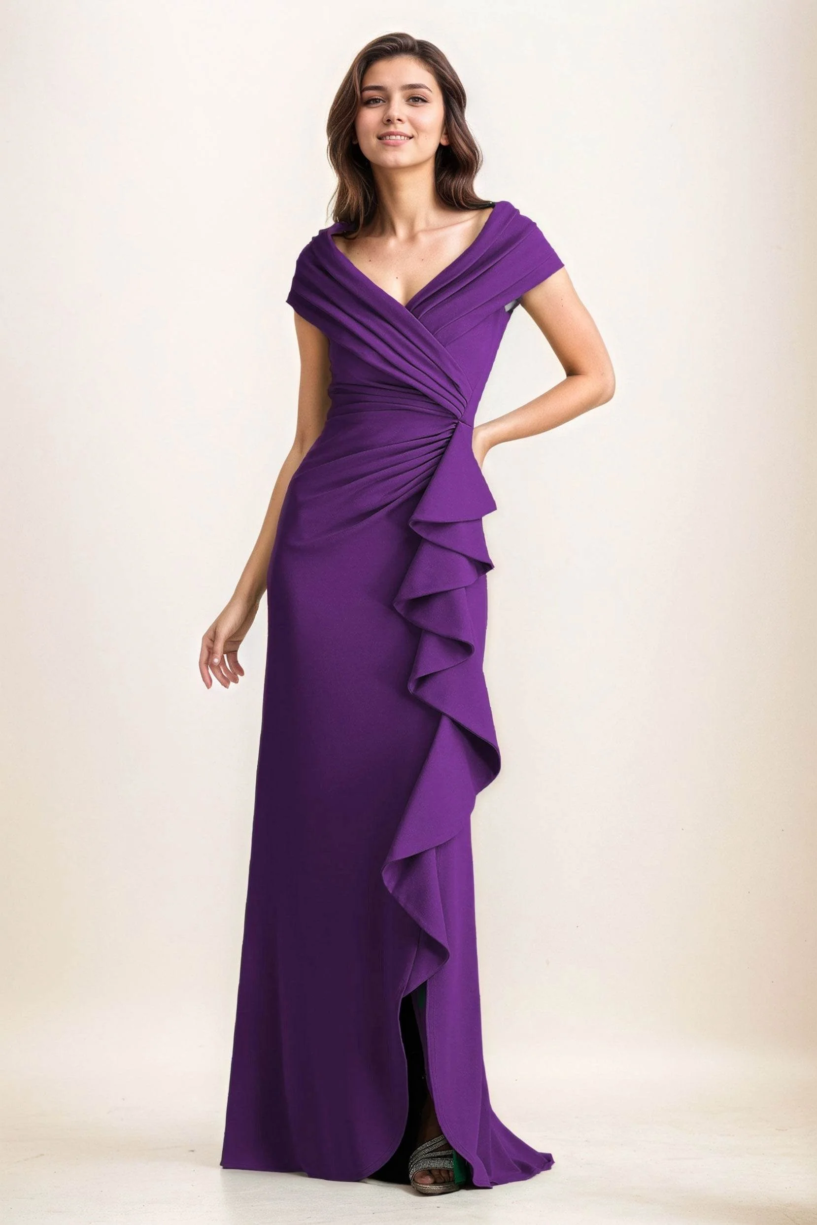 Sheath-Column Maxi Elastic Cloth Wedding Guest Dress CG0280