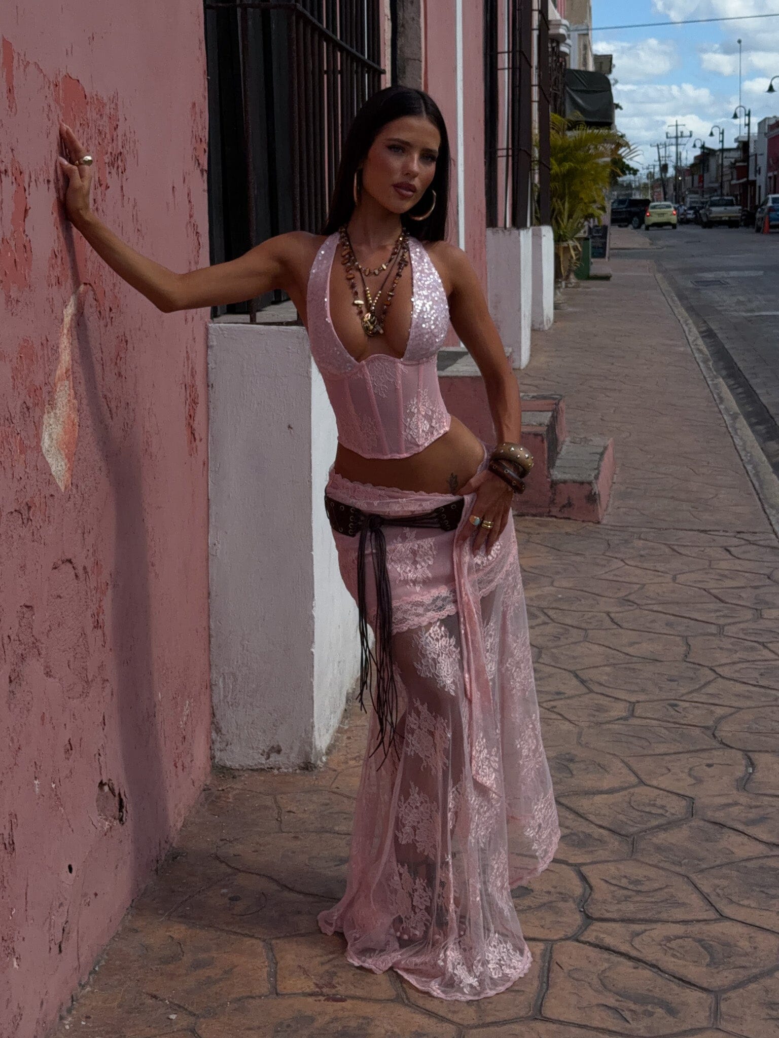 Debbie Maxi Skirt Pink