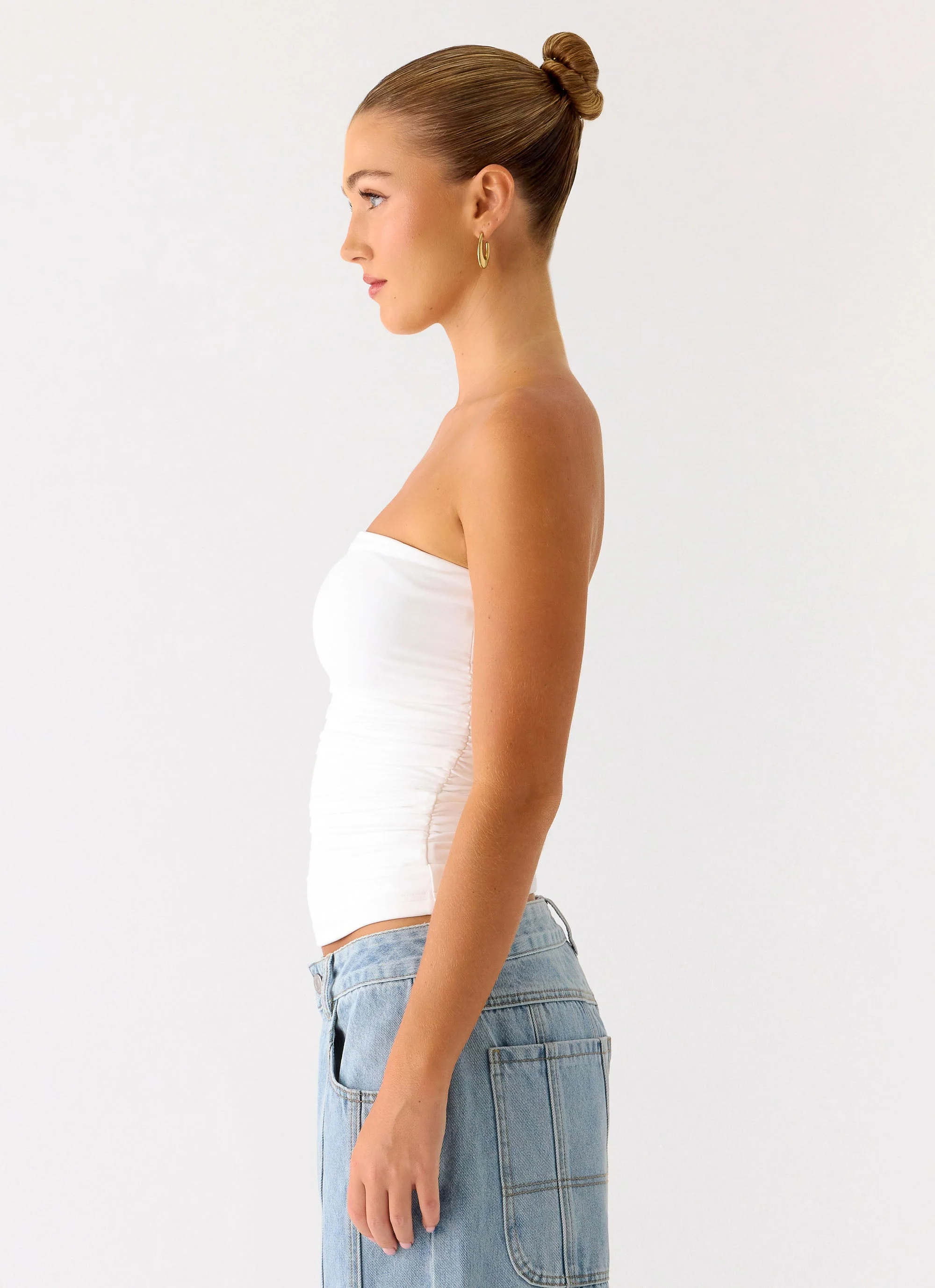 Adrienna Strapless Top - White