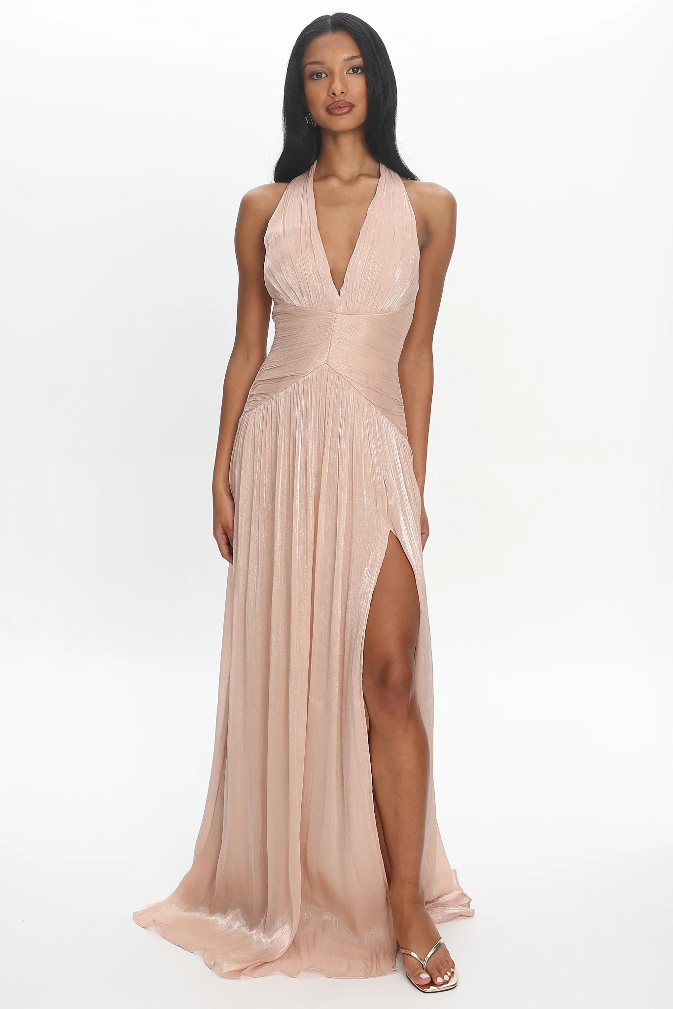 Champagne Wishes Halter Gown Champagne