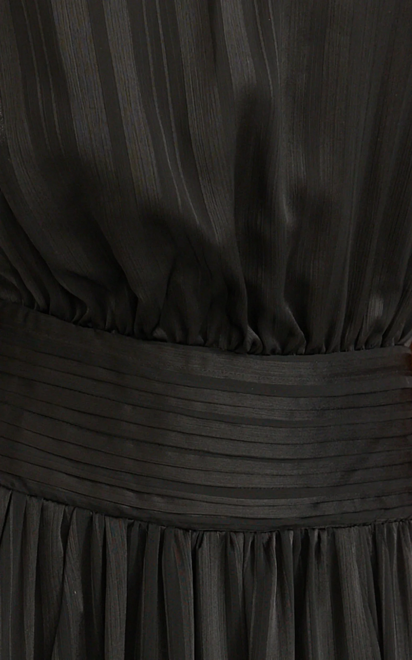 Mirabelle Maxi Dress - Scarf Neck Backless High Low Dress in Black