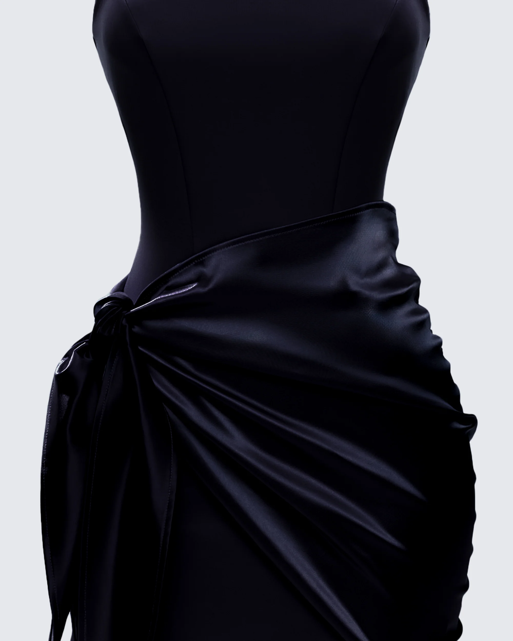 Lindsey Black Wrap Mini Dress
