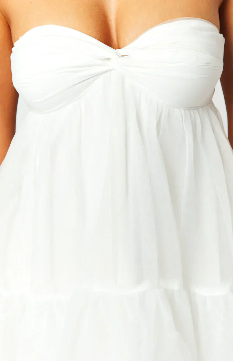 Amba White Strapless Mini Dress - luluinthesky