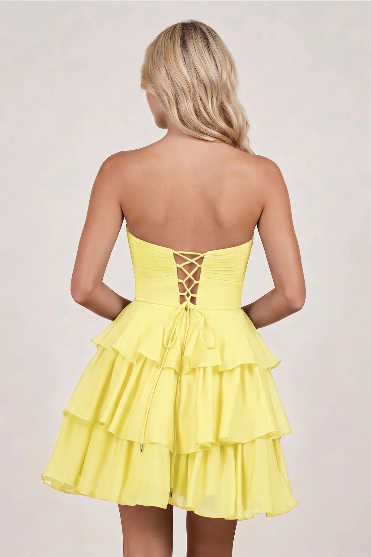 Fuchsia Strapless A Line Chiffon Ruffles Homecoming Dresses With Flower