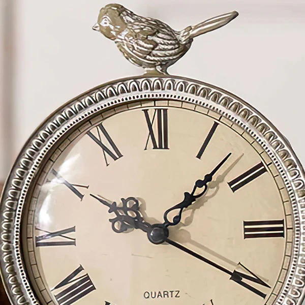 Perched Songbird Tabletop Clock