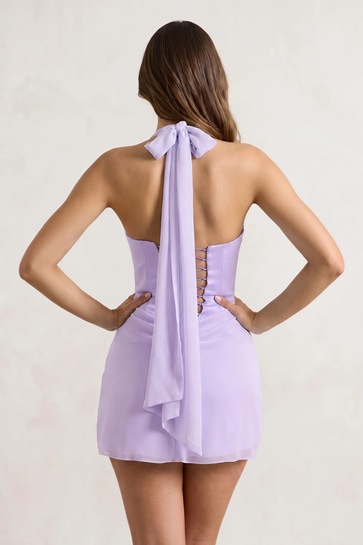 Yellow Halter Sheath Satin Chiffon Homecoming Dress