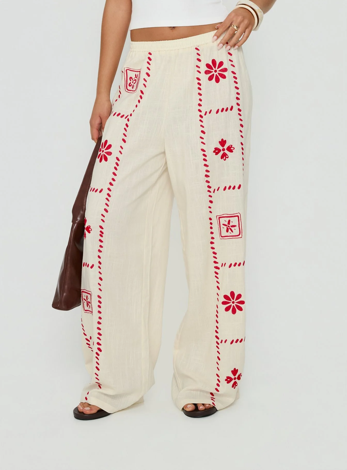 Grazia Pants Cream / Red