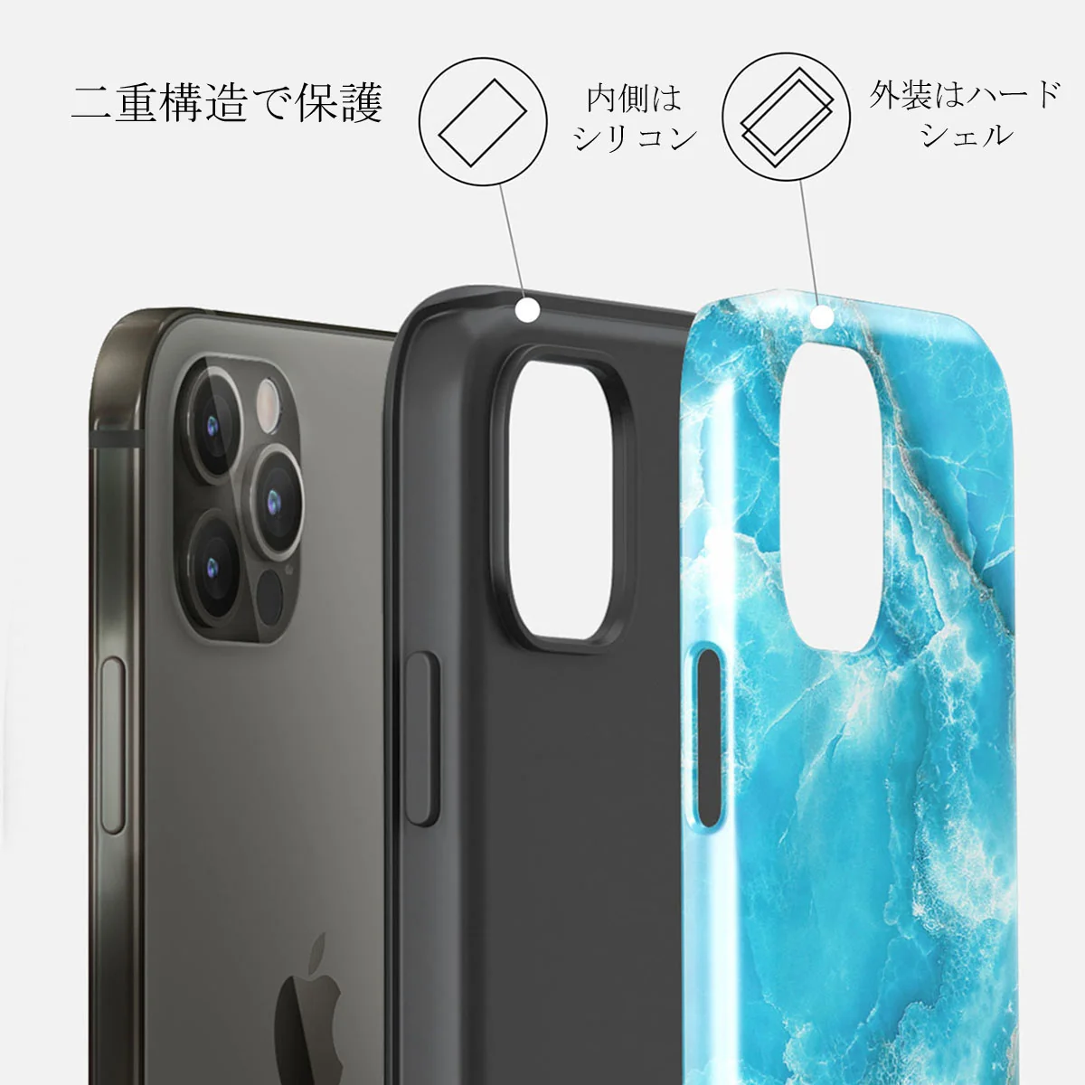 Ocean Waves - Blue iPhone 12 Pro ケース