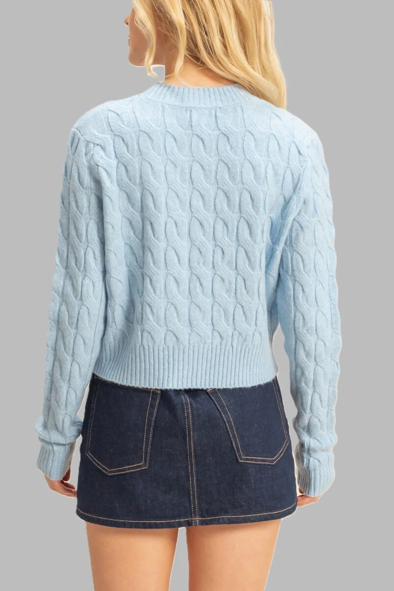 Cable Knit Cardigan Sweater
