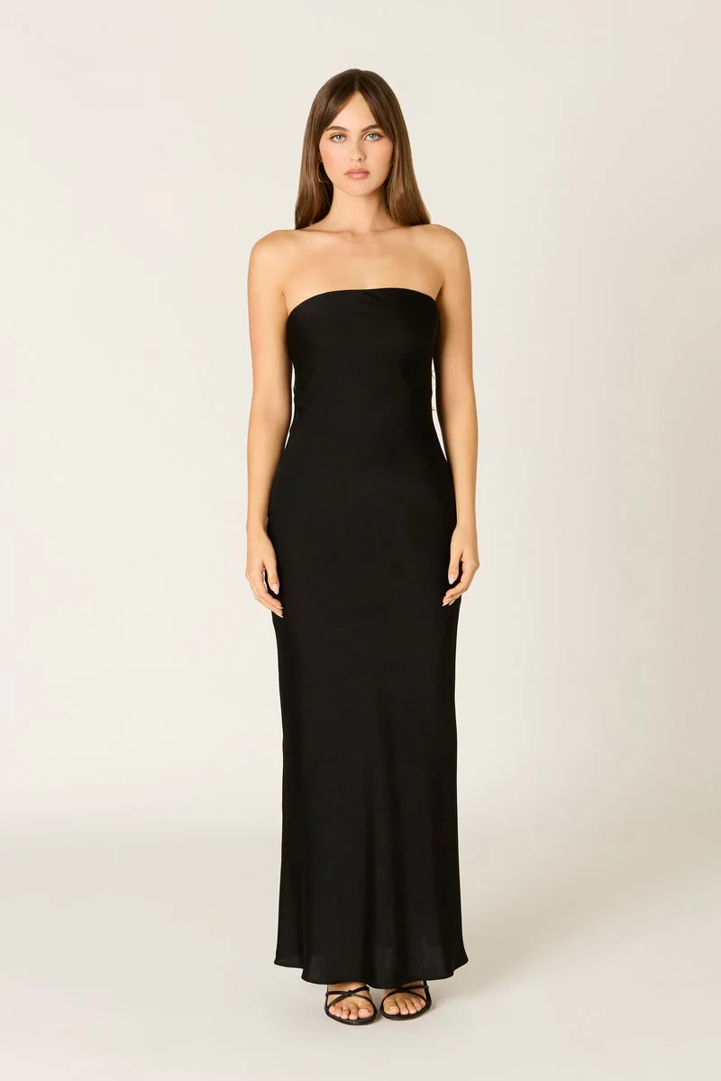 Tie-back Strapless Maxi Dress