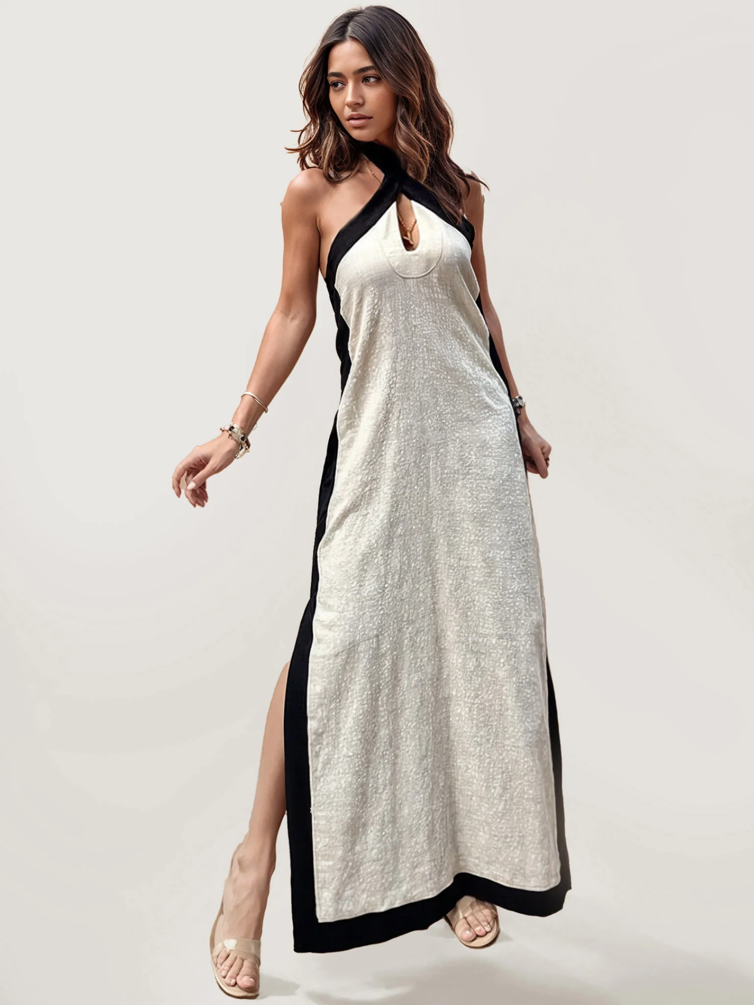 Color Block Maxi Dress