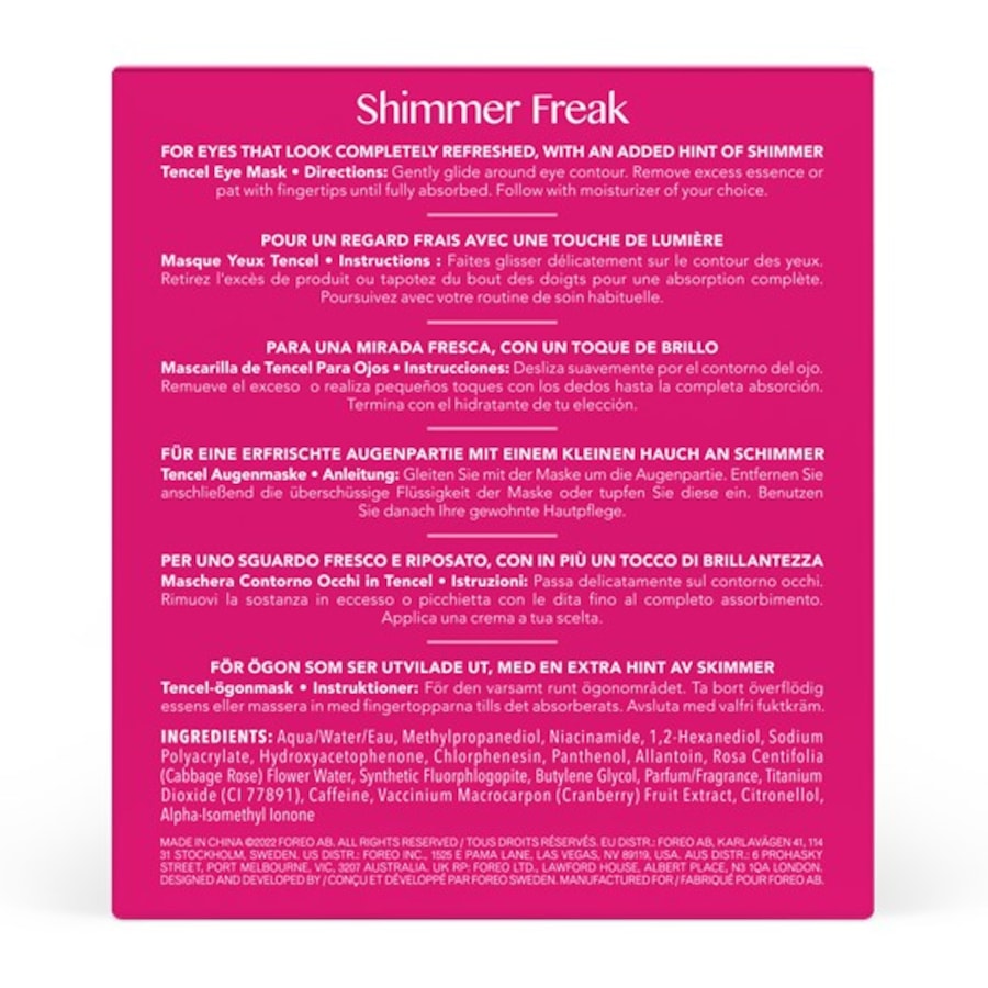 Foreo Leczenie maską Podkładki pod maski UFO Shimmer Freak 2.0