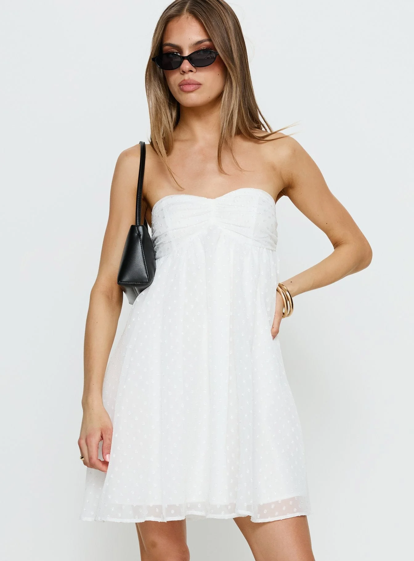 Kaimilla Strapless Sweetheart Mini Dress White