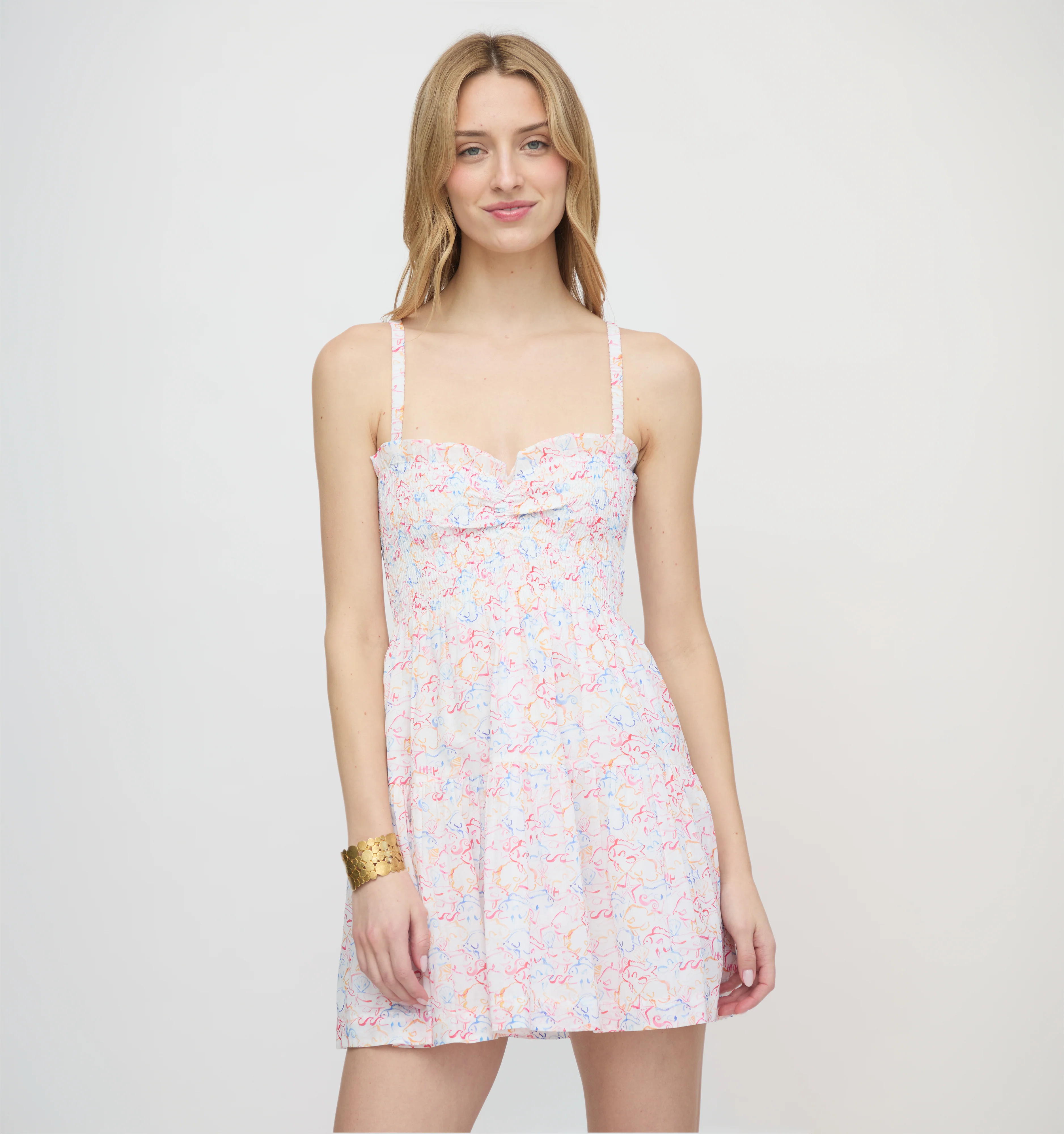 The Rebecca Mini Nap Dress - Camo Fish