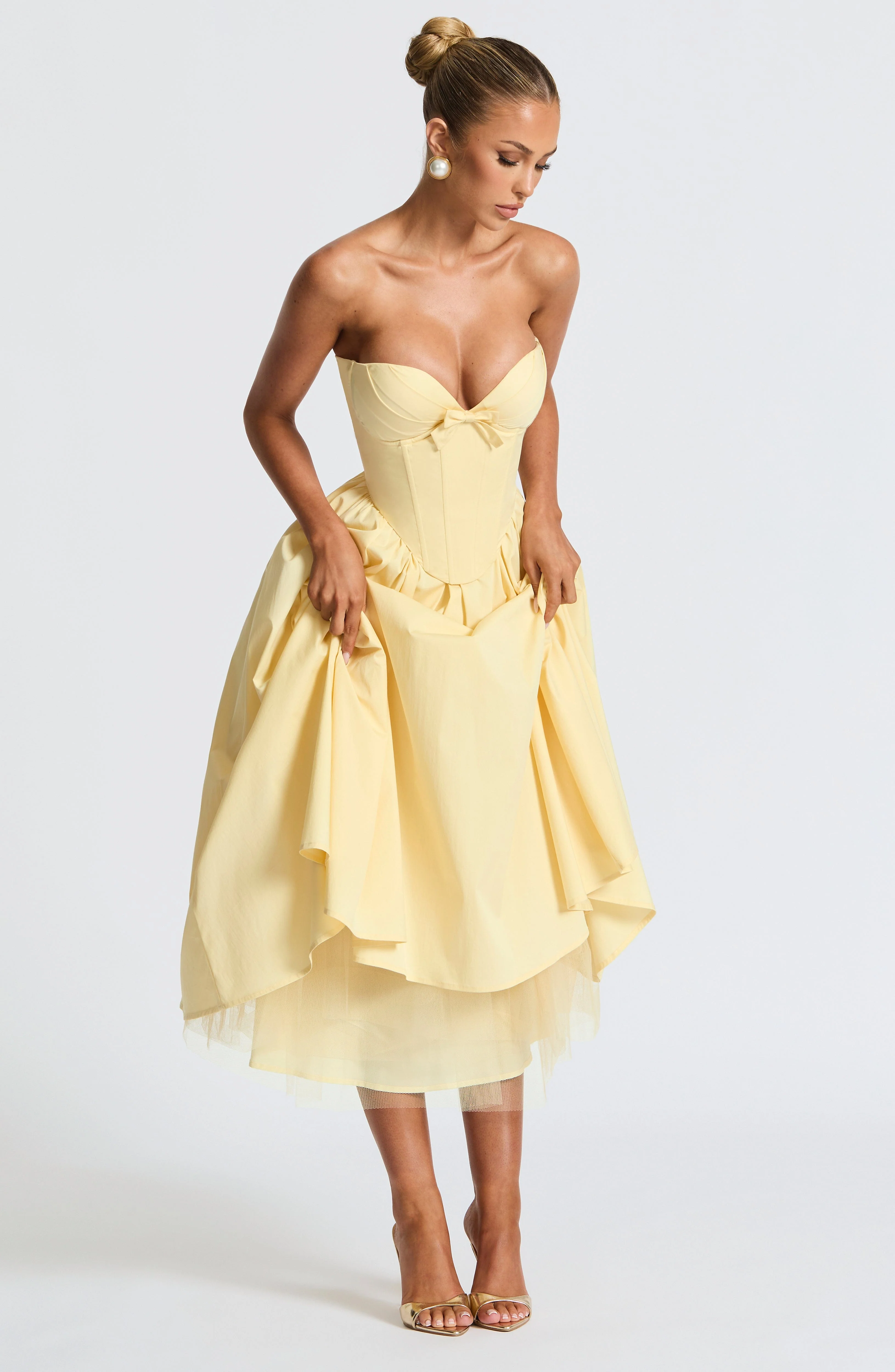 Prim Midi Dress - Lemon