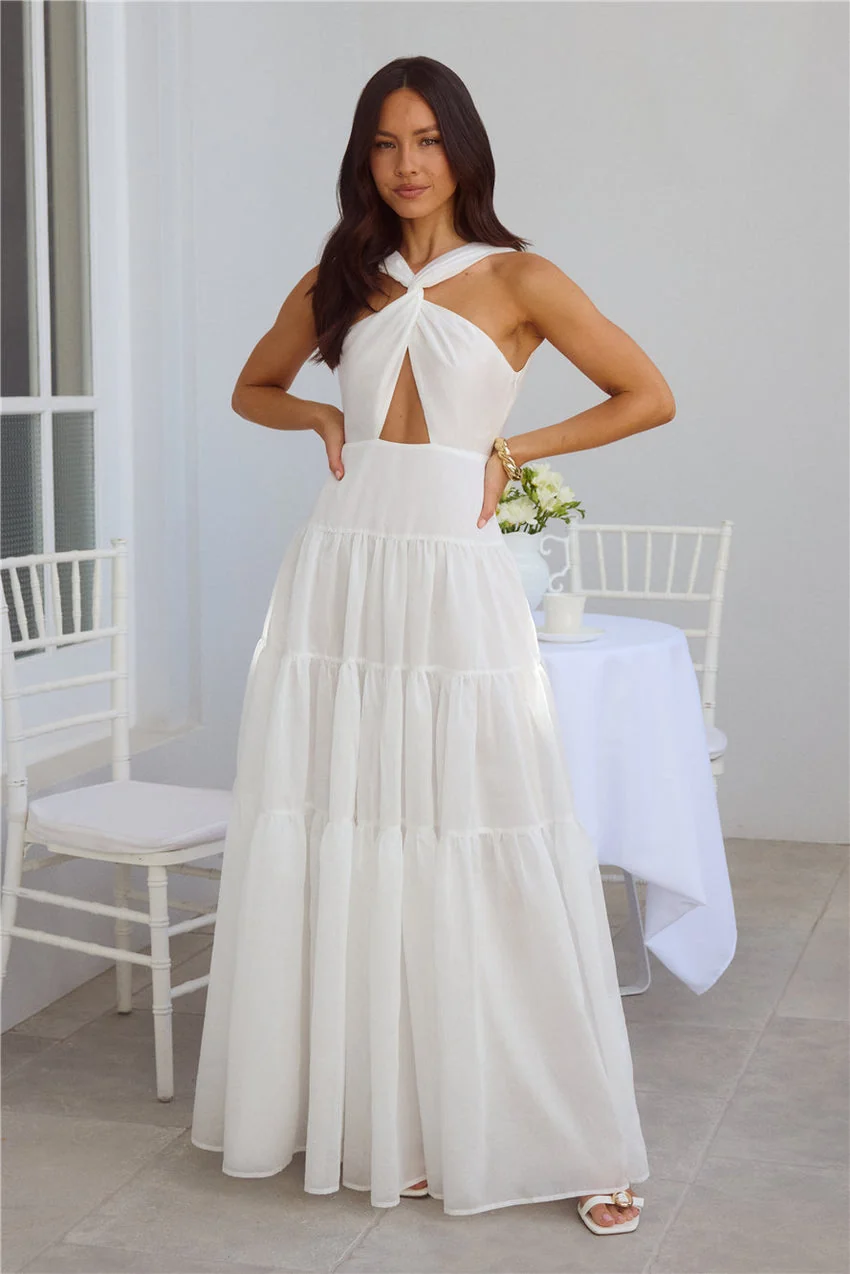 Shell Seekers Maxi Dress White - luluinthesky
