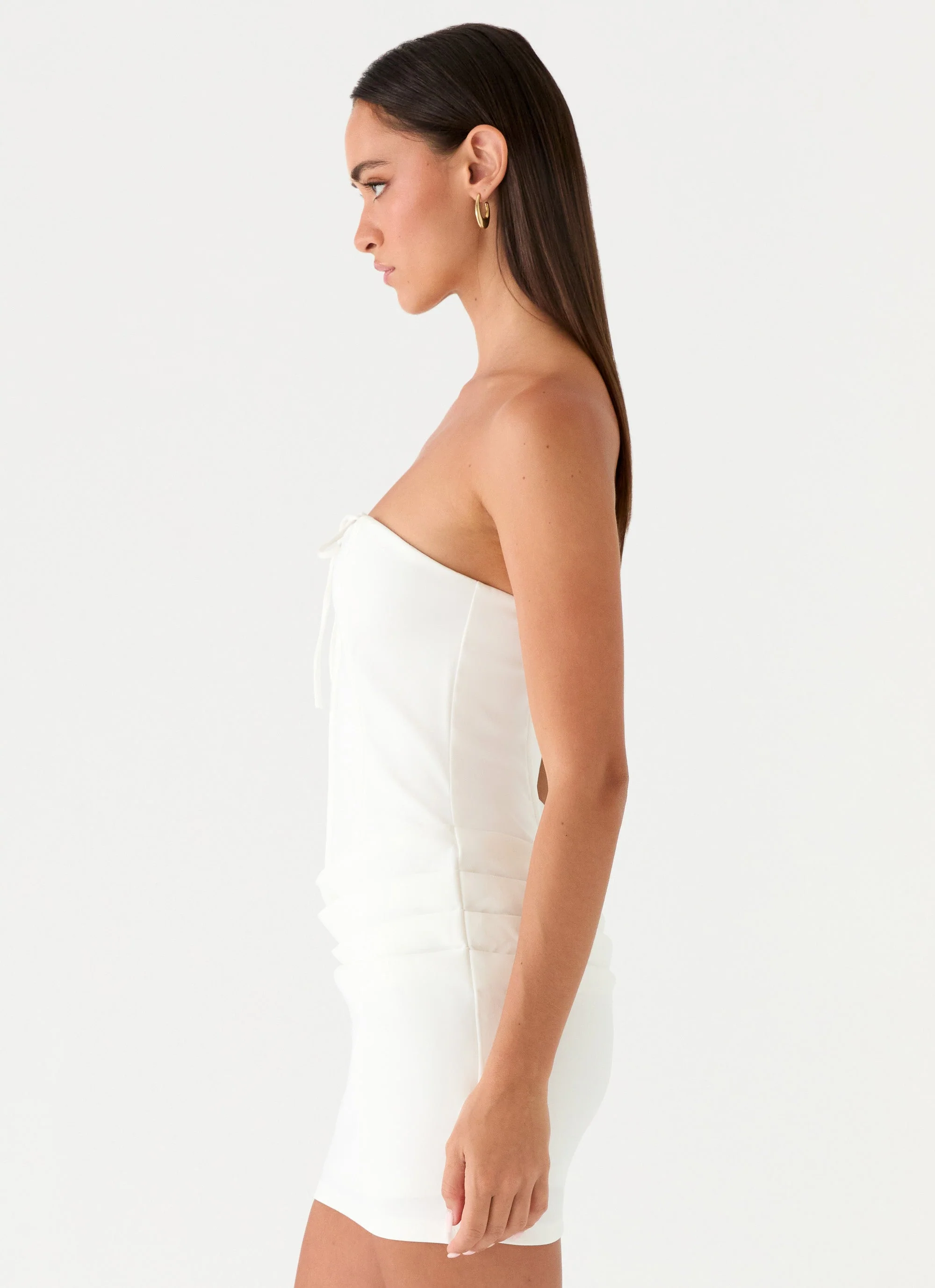 Thalina Mini Dress - White - luluinthesky