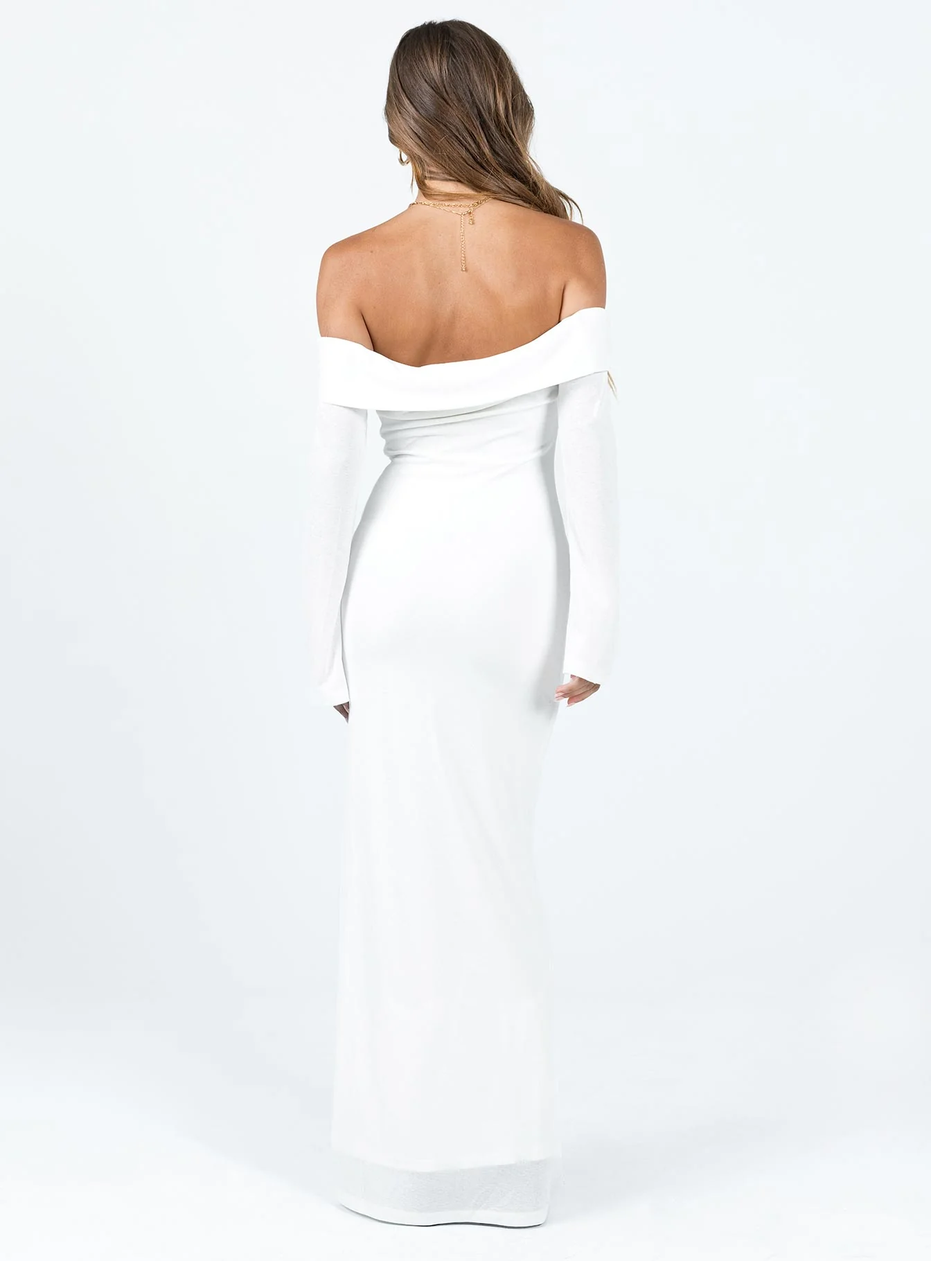 Maida Long Sleeve Maxi Dress White - luluinthesky