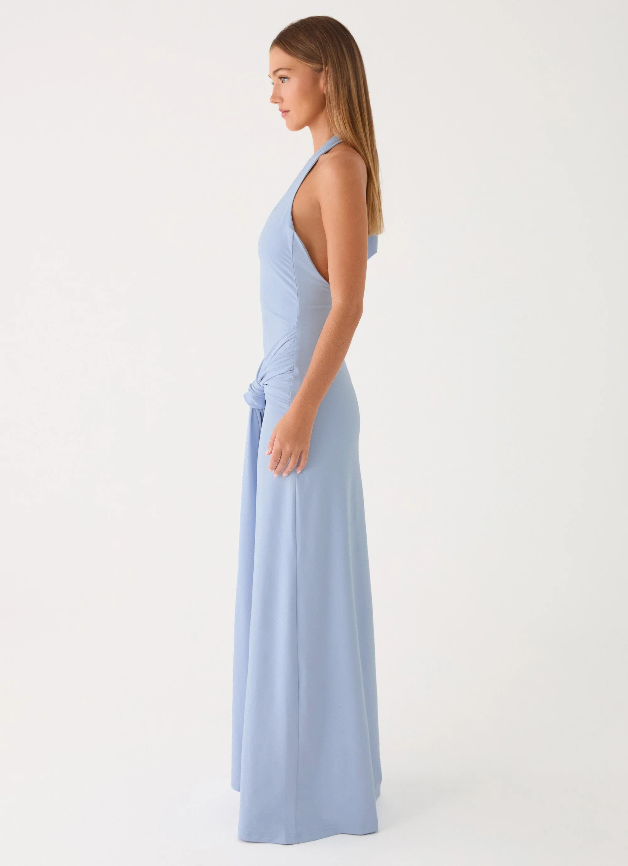 Cristal Halter Maxi Dress - Blue - luluinthesky