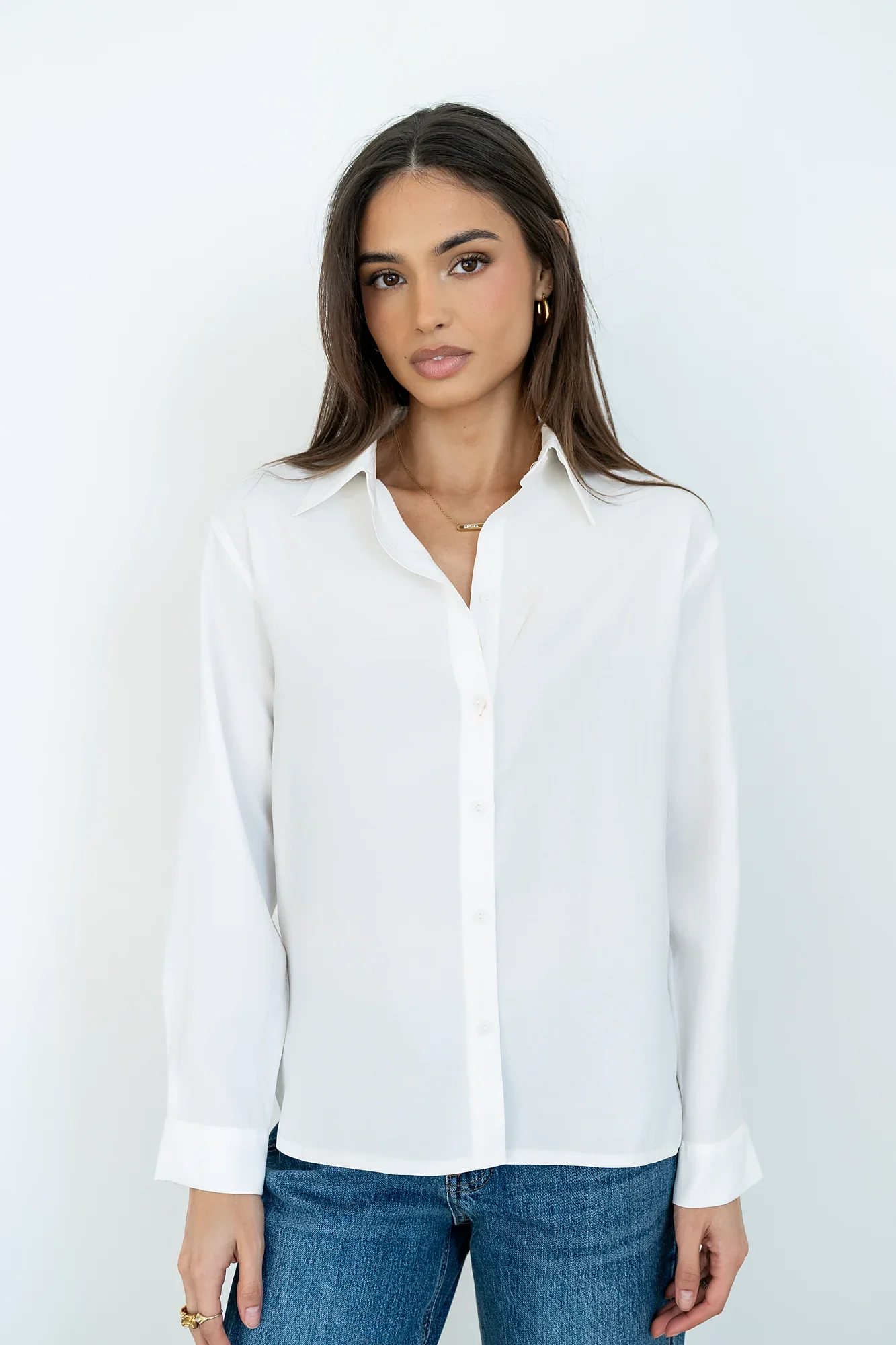 Tacie Button Up in White