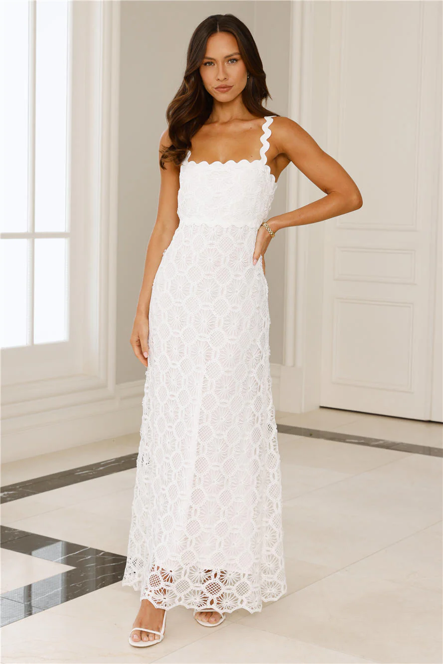 Catching Up Embroidered Maxi Dress White - luluinthesky