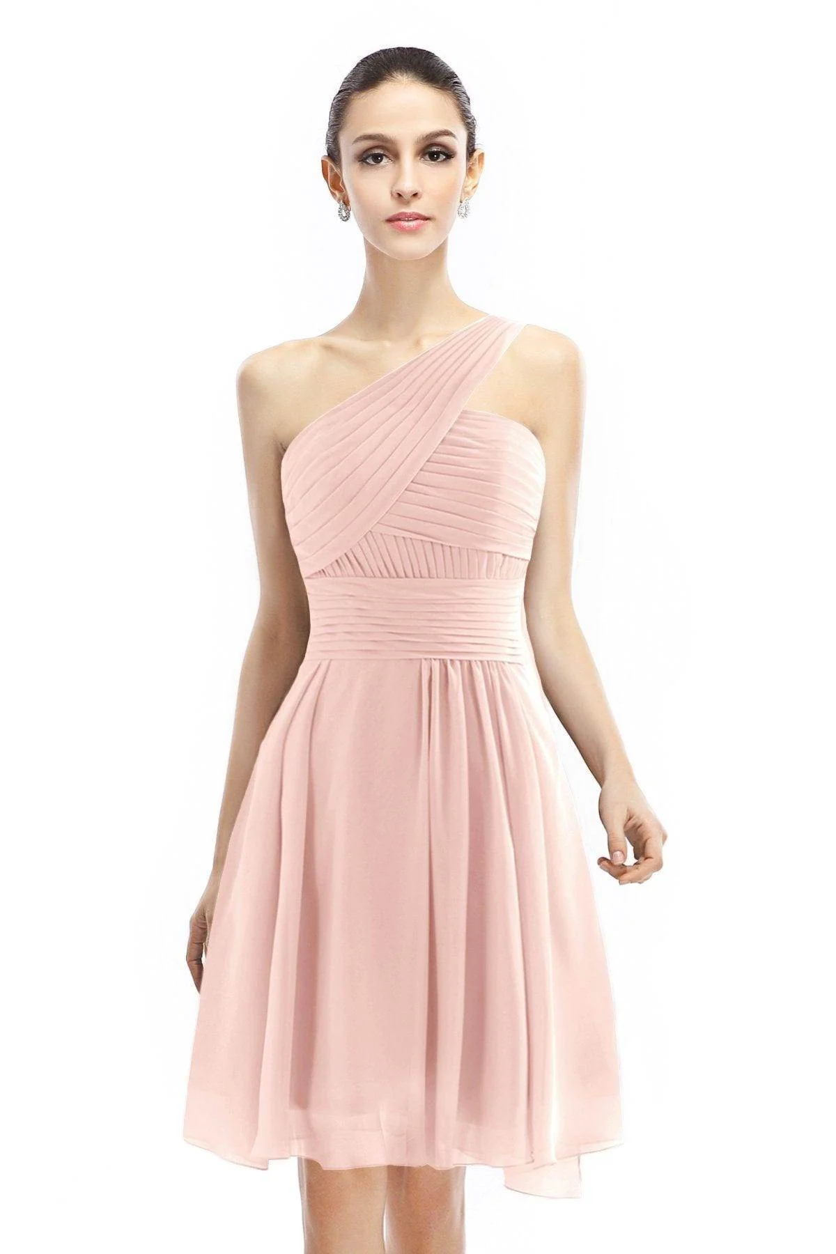 A-Line Knee Length Chiffon Bridesmaid Dress COZK1401C