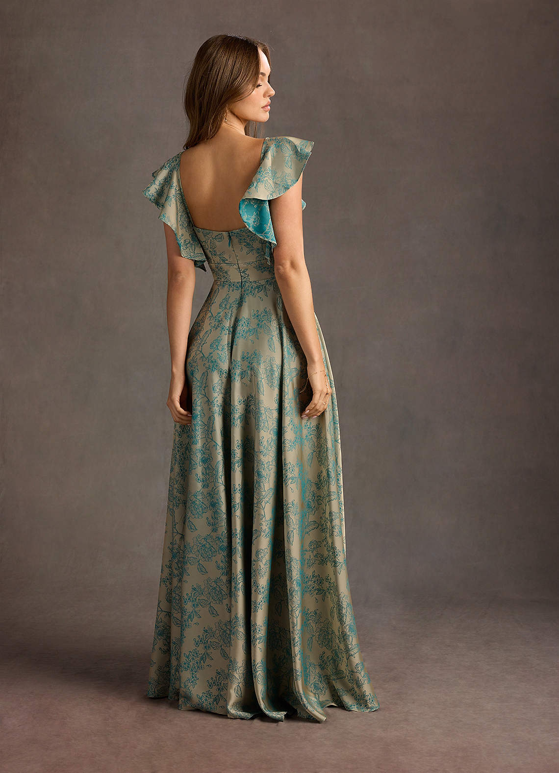 Leilani Platinum Teal Maxi Dress