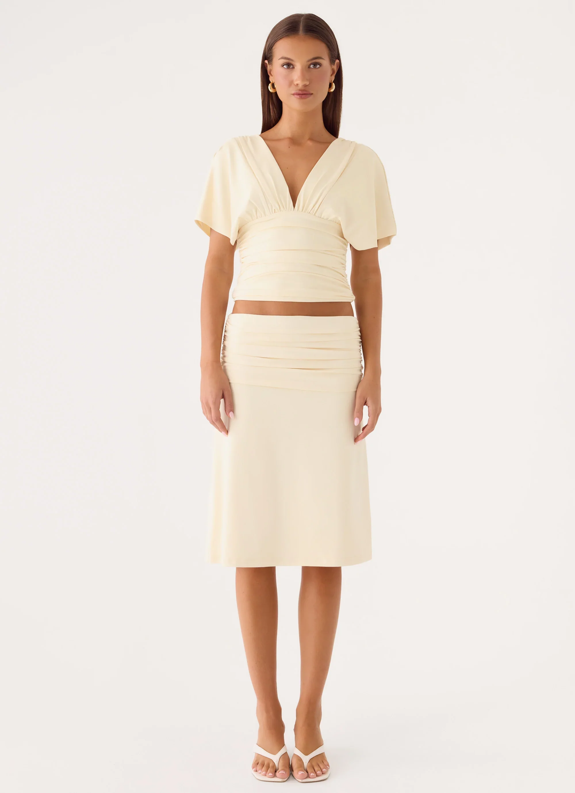 Lorelei Midi Skirt - Soft Butter Yellow