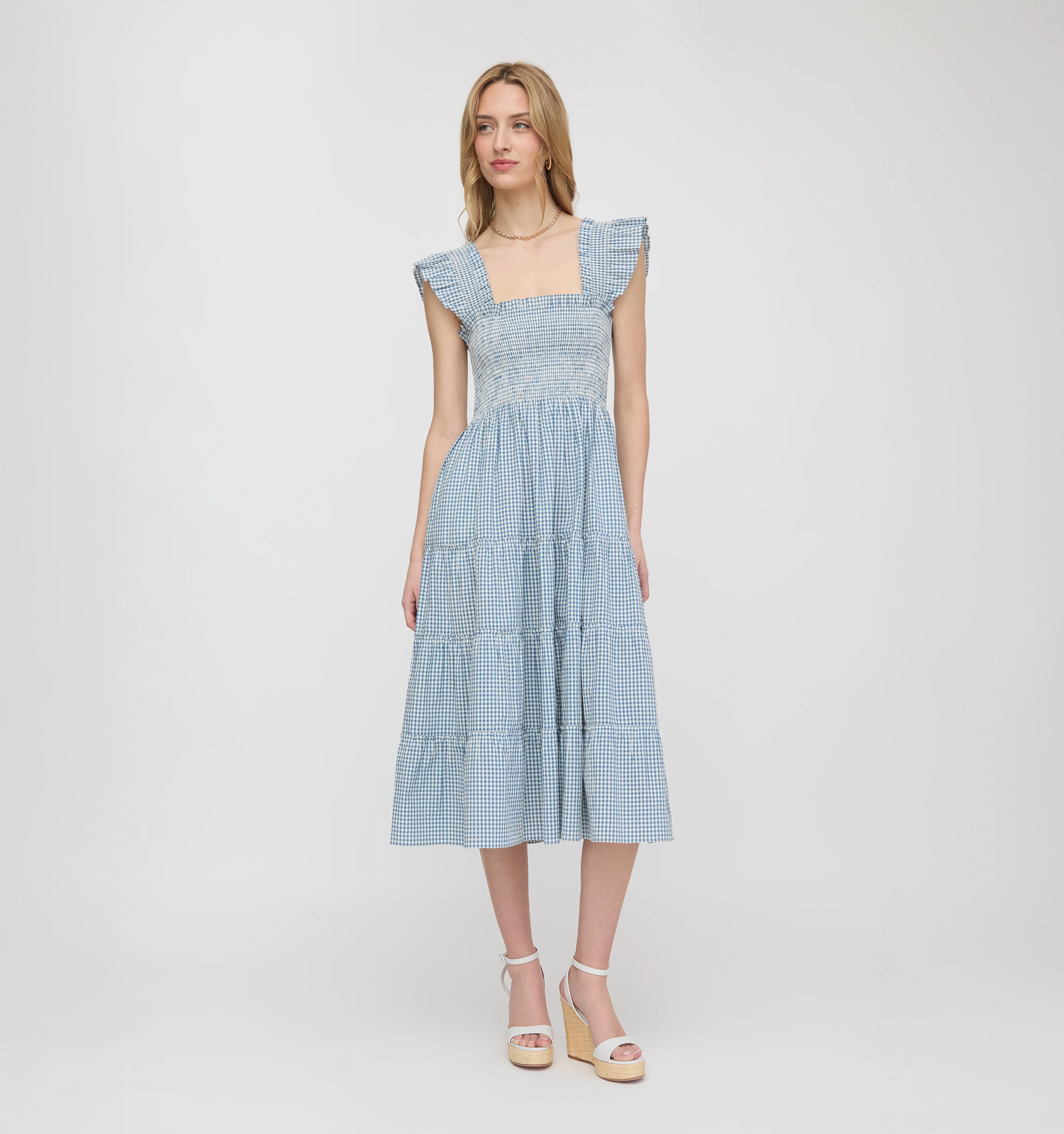 The Ellie Nap Dress - Lagoon Gingham