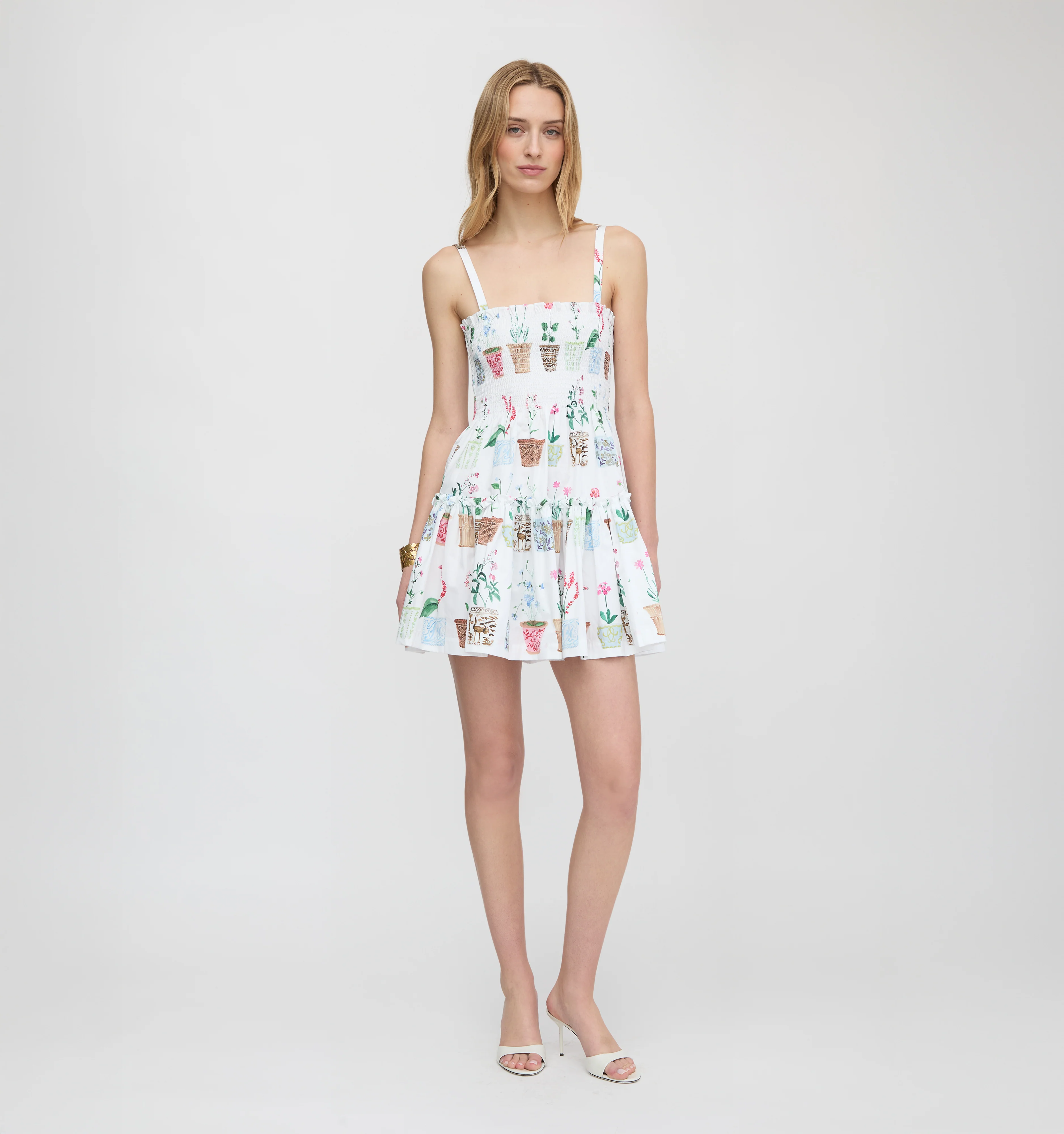 The Seraphina Mini Nap Dress - Flower Pots