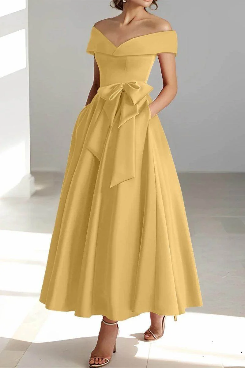 Off The Shoulder Sleeveless Ankle Length Mother Dresses CM0332
