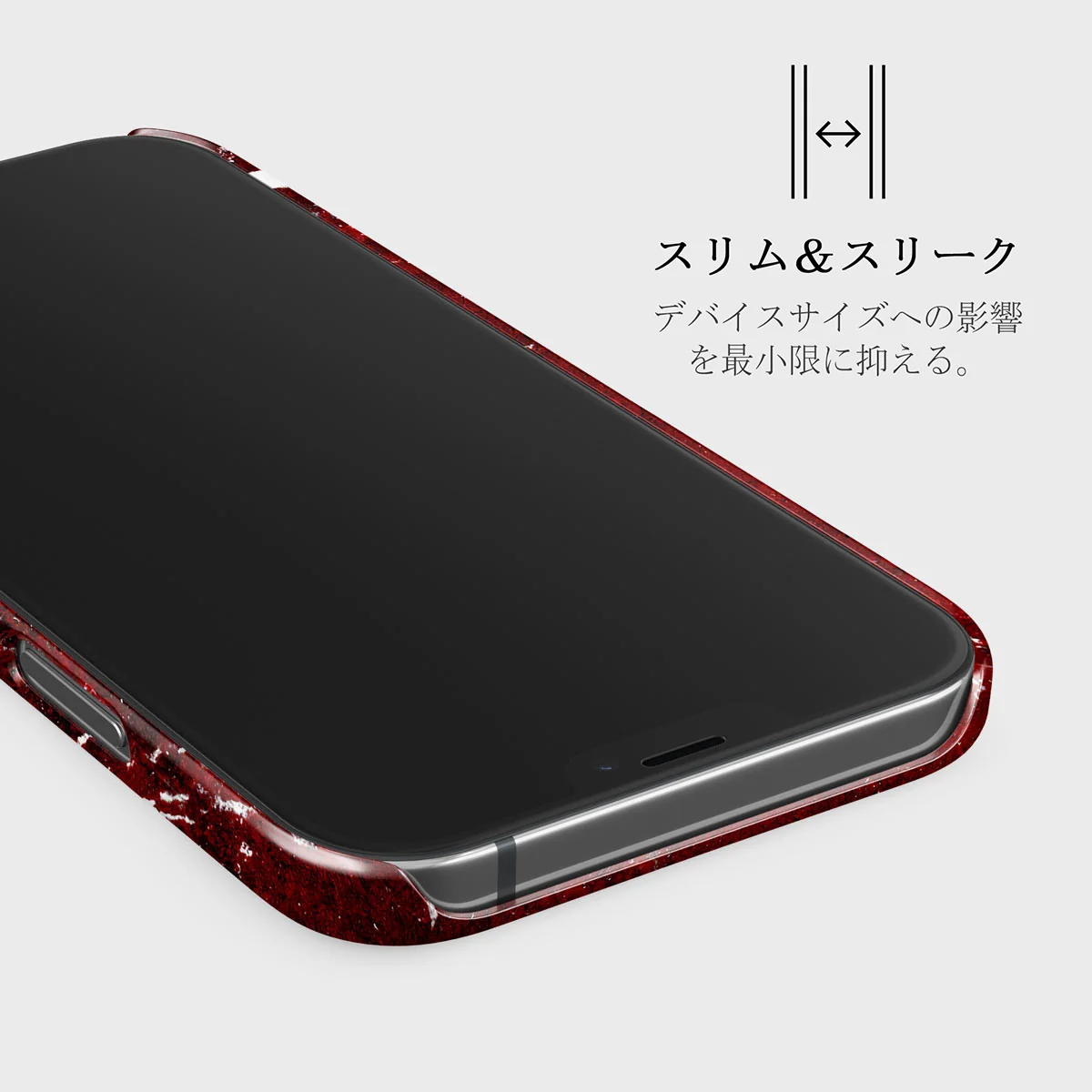 Iconic Red Ruby - Marble iPhone 12 ケース