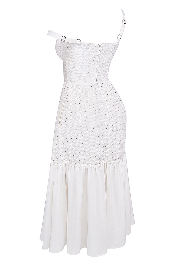 White Broderie Anglaise Midi Sundress